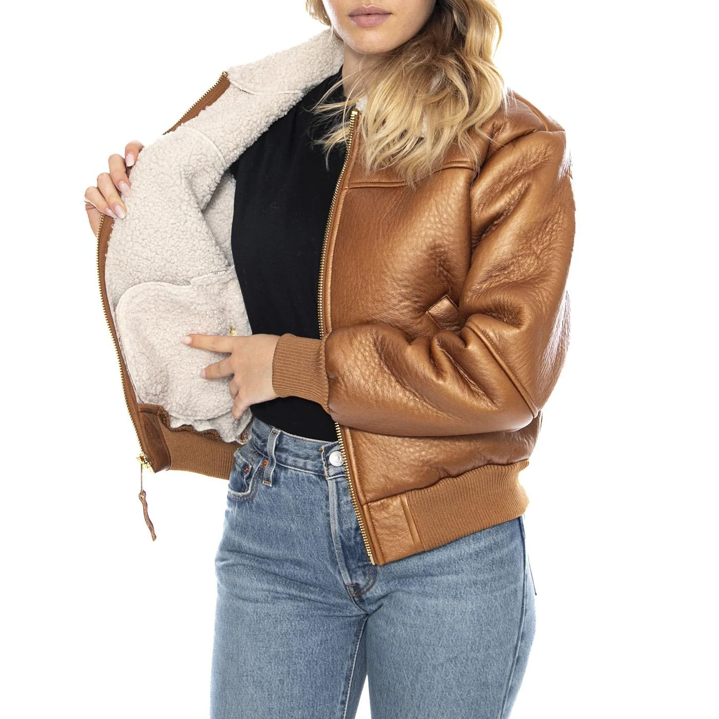 B-15 MOD -- Camel Women's Jacket ALPHA INDUSTRIES - Image 4