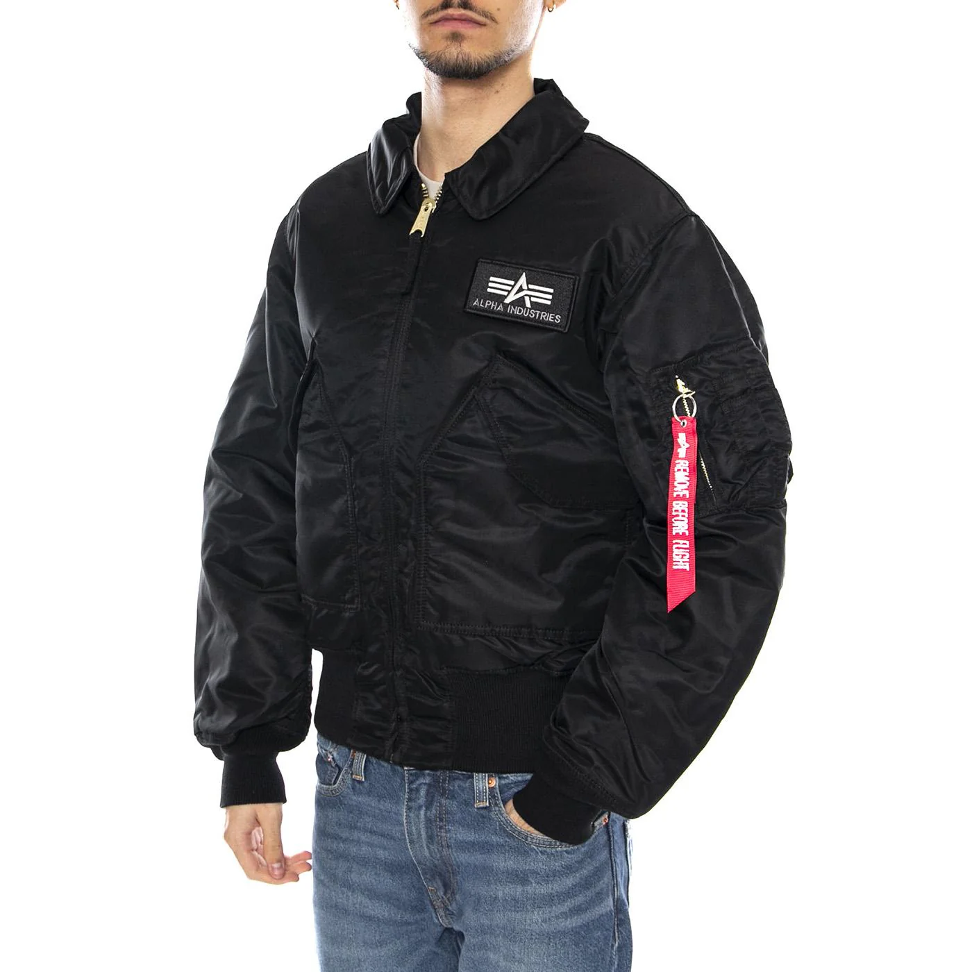 CWU 45 Black Jacket -- Black Men's Jacket ALPHA INDUSTRIES