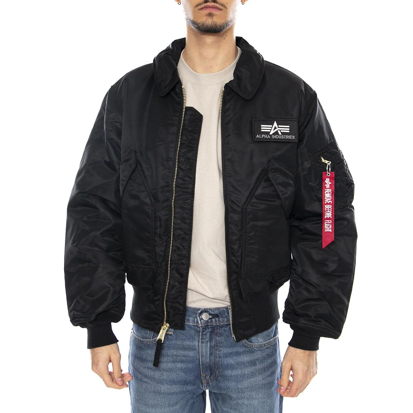 CWU 45 Black Jacket -- Black Men's Jacket ALPHA INDUSTRIES - Image 2