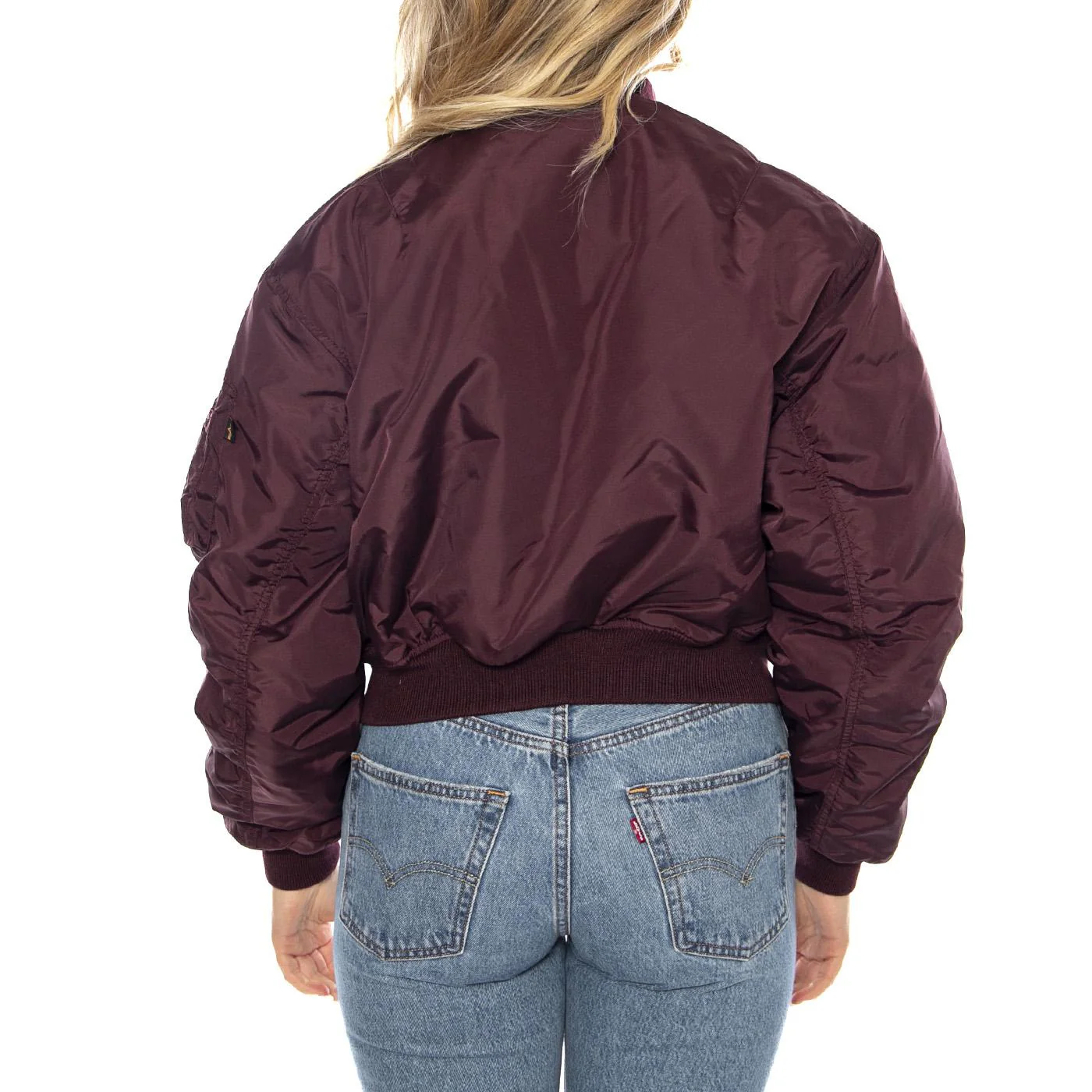 MA-1 Cropped Bomber -- Dark Cherry Bordeaux Women's Jacket ALPHA INDUSTRIES - Image 3