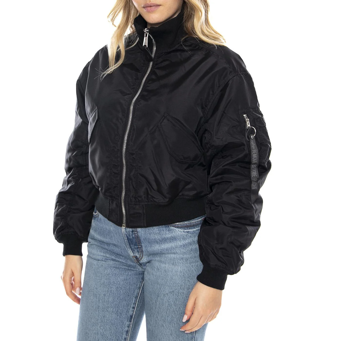 MA-1 Cropped Bomber -- Black Women's Jacket ALPHA INDUSTRIES