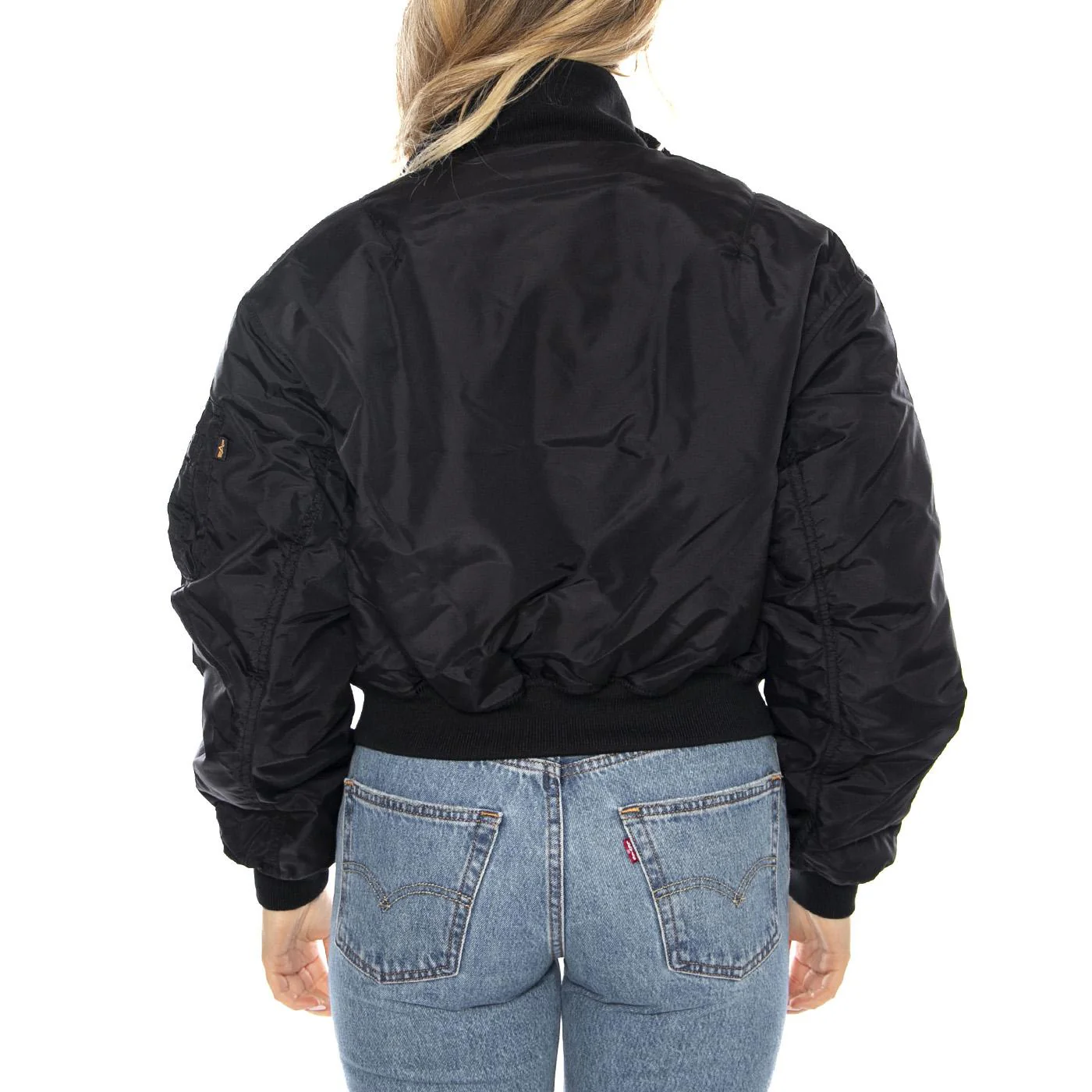 MA-1 Cropped Bomber -- Black Women's Jacket ALPHA INDUSTRIES - Image 3