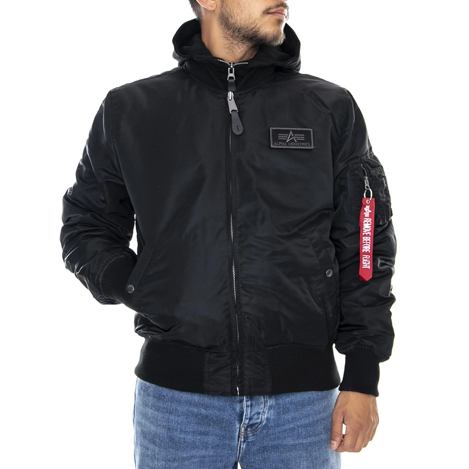Mens Ma-1 D-Tec Black Winter Jacket
