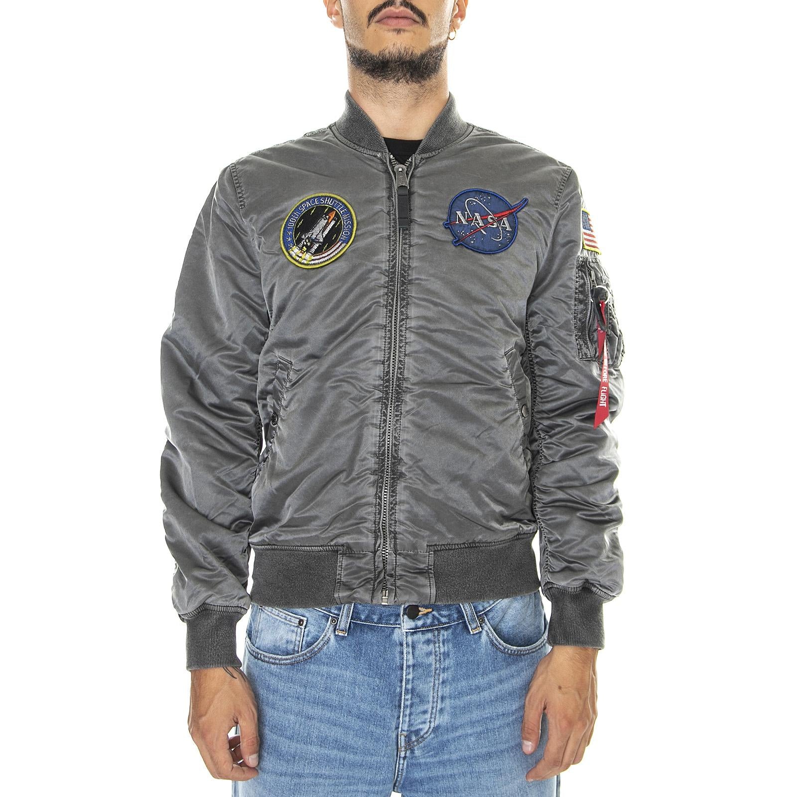 Mens MA-1 VF Battlewashed Washed Stone Winter Jacket - Image 2
