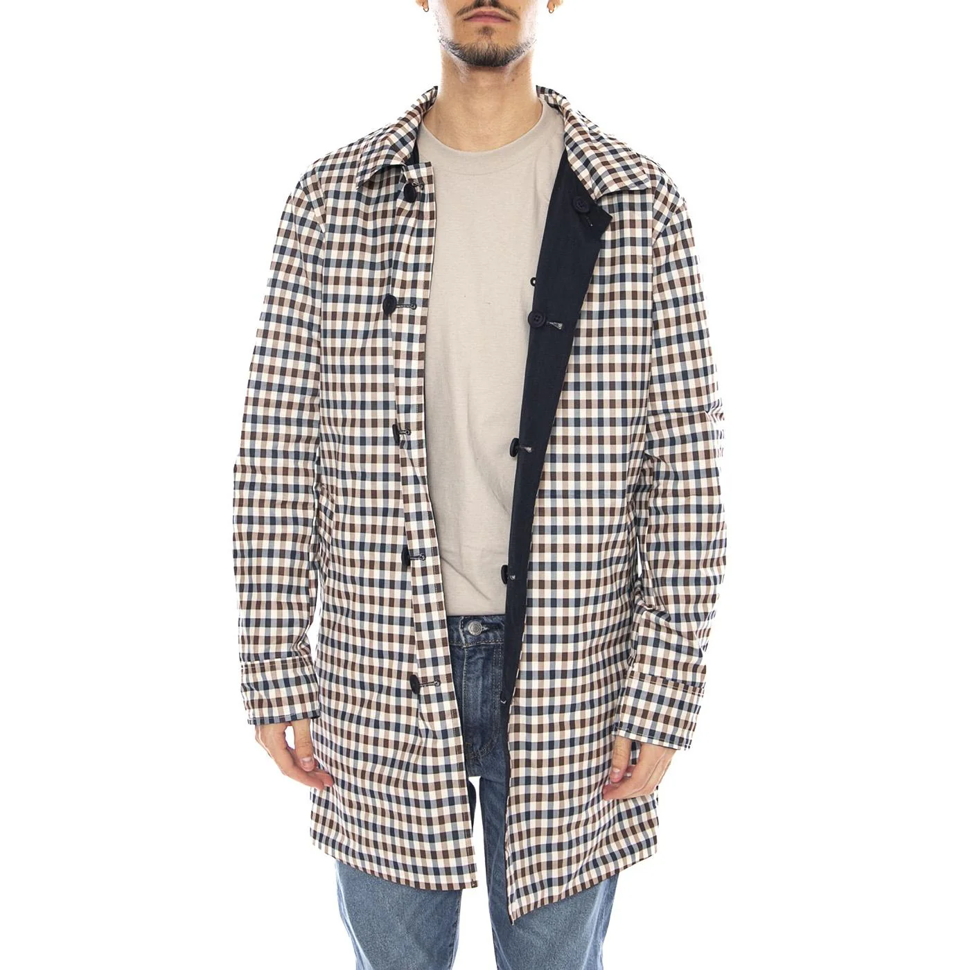 Aquascutum Iconic Reversible Trench -- Men's Trench Coat Blue none AQUASCUTUM - Image 5