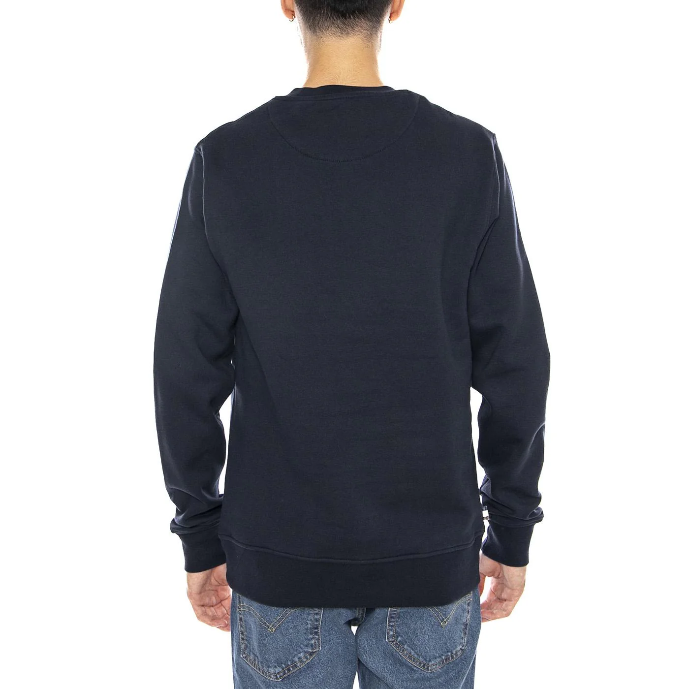 Small Logo Crew Neck Fleece -- Men's Navy Crew Neck Sweatshirt AQUASCUTUM - Image 3