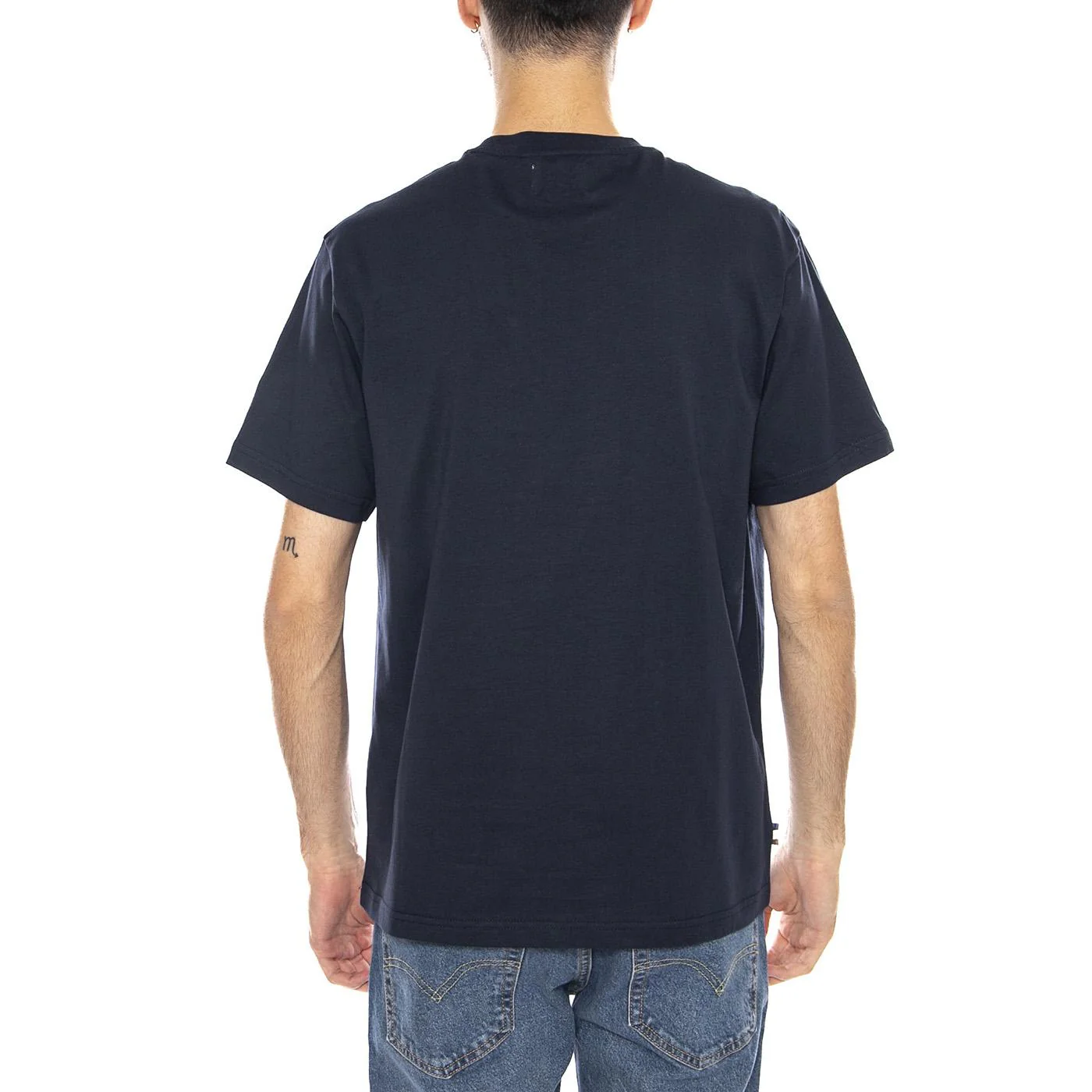Small Logo T-Shirt -- Men's Crew Neck T-Shirt Navy Men's AQUASCUTUM - Image 3