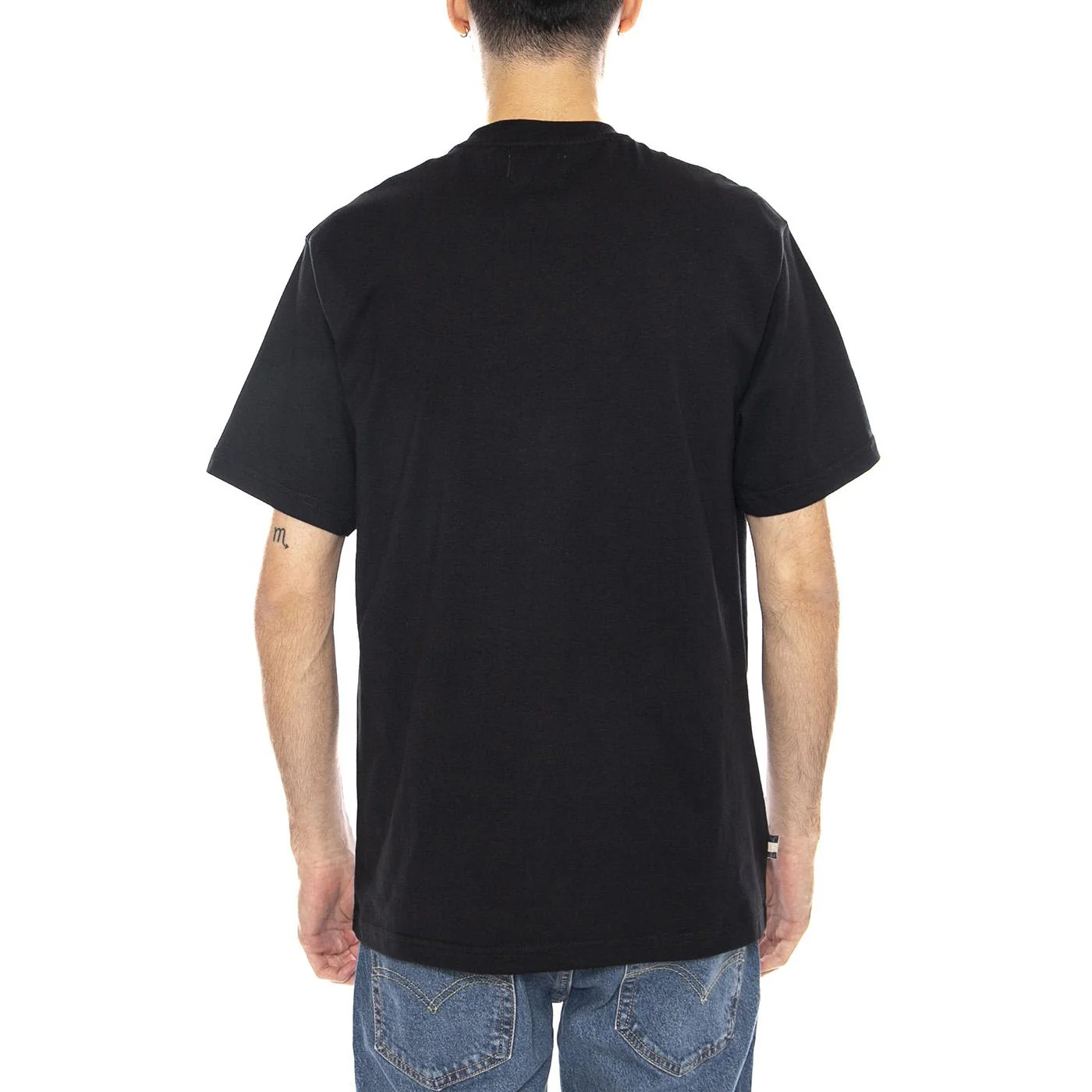 Small Logo T-Shirt -- Men's Crew Neck T-Shirt Black Men's AQUASCUTUM - Image 3