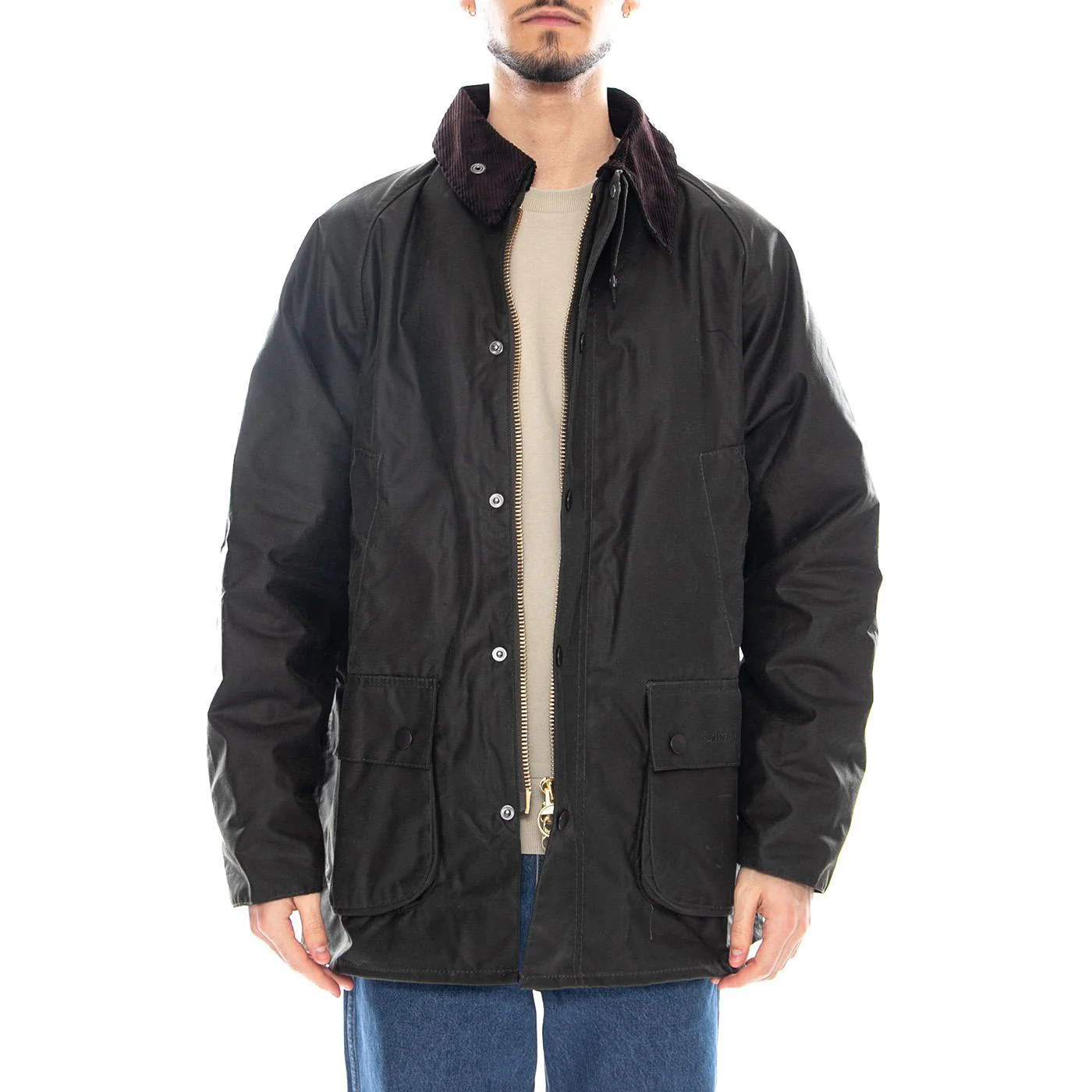 Bedale Wax Jacket OL99 - Men's Green Jacket BARBOUR - Image 2