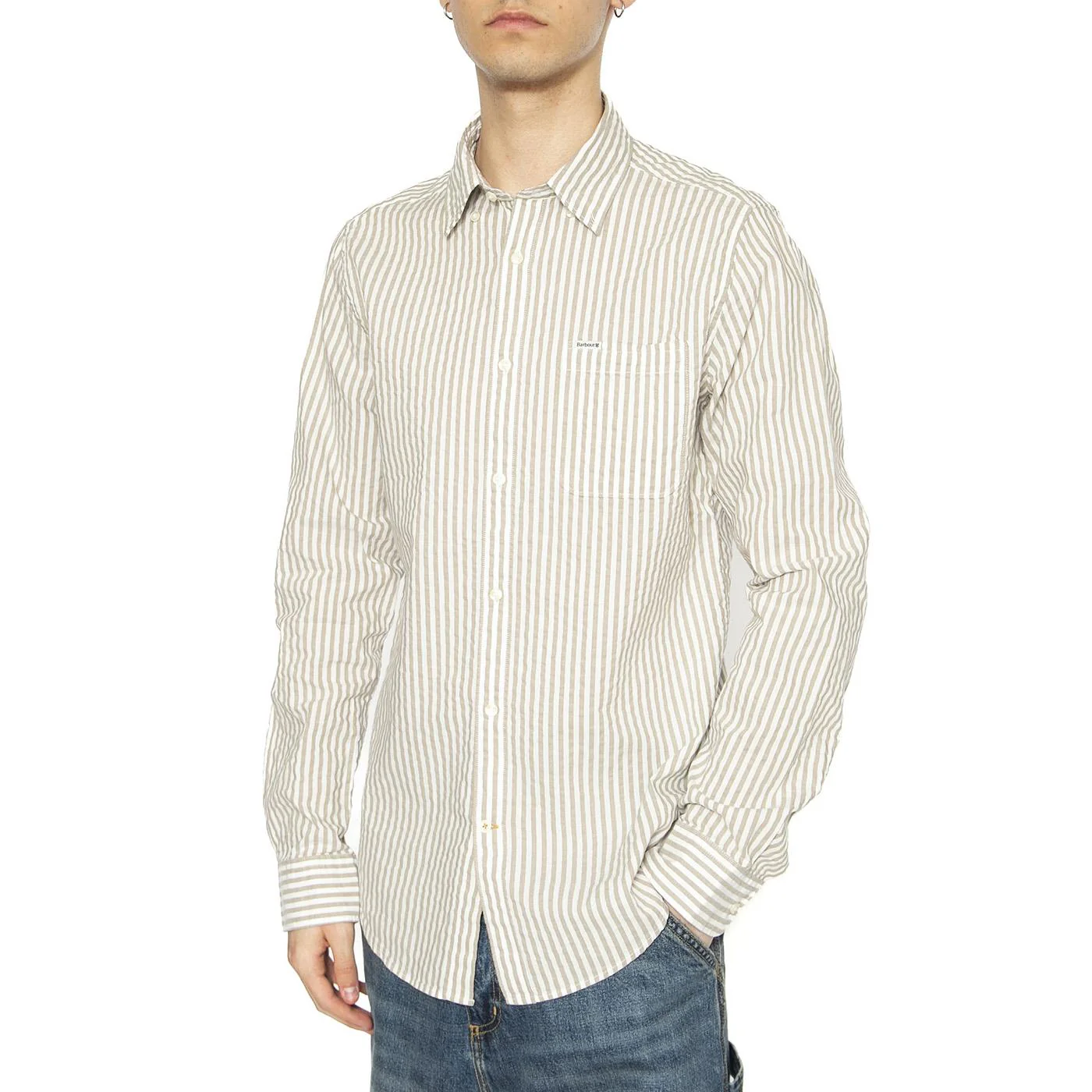 Cresswell Seersucker Shirt Stone