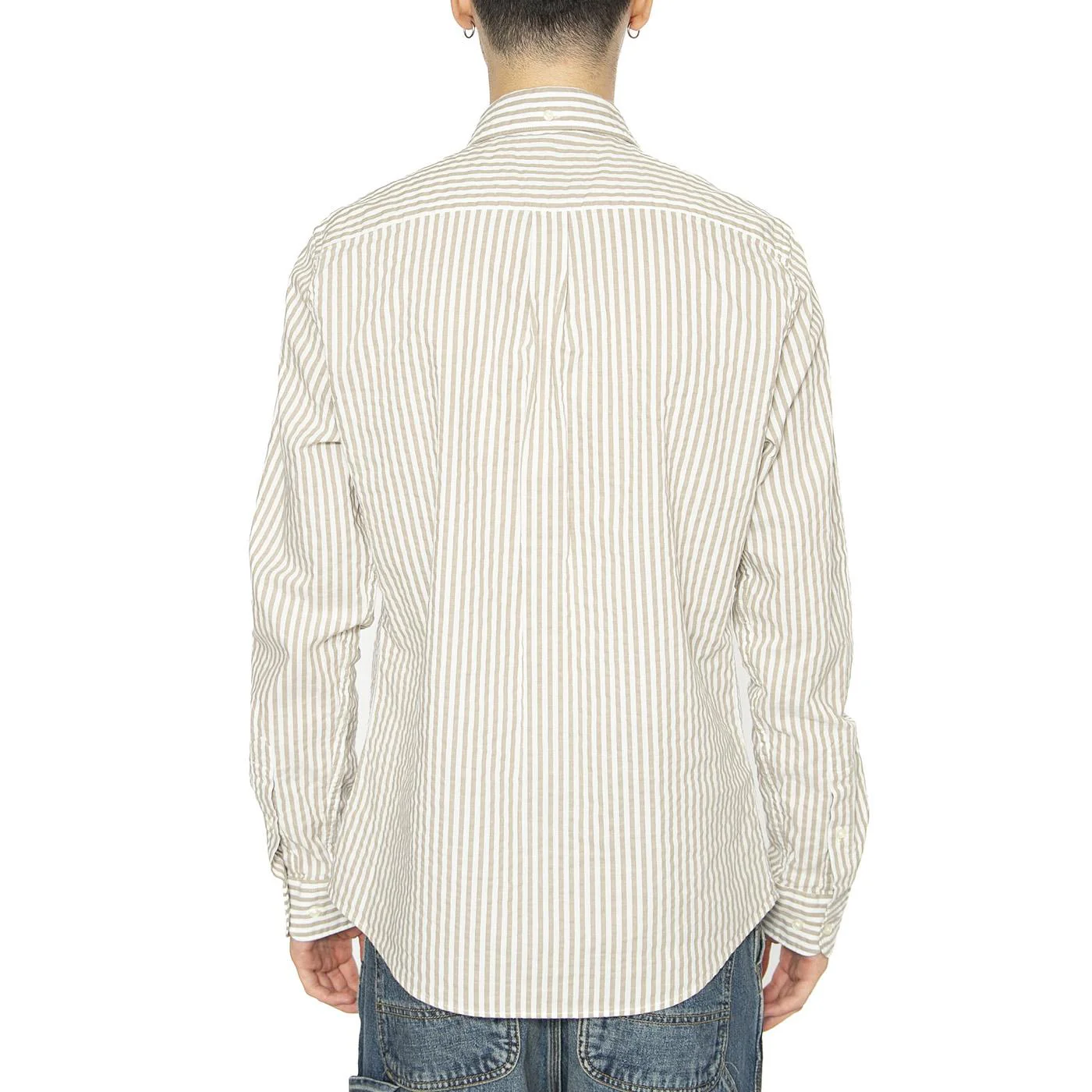 Cresswell Seersucker Shirt Stone - Image 3