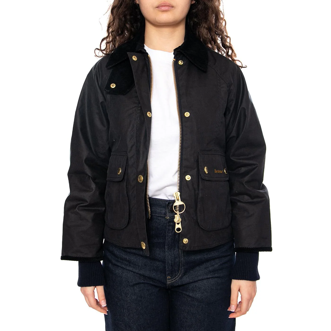Cropped Beadnell Wax Jacket Navy / Classic - Women's Blue Jacket Women BARBOUR - Image 2