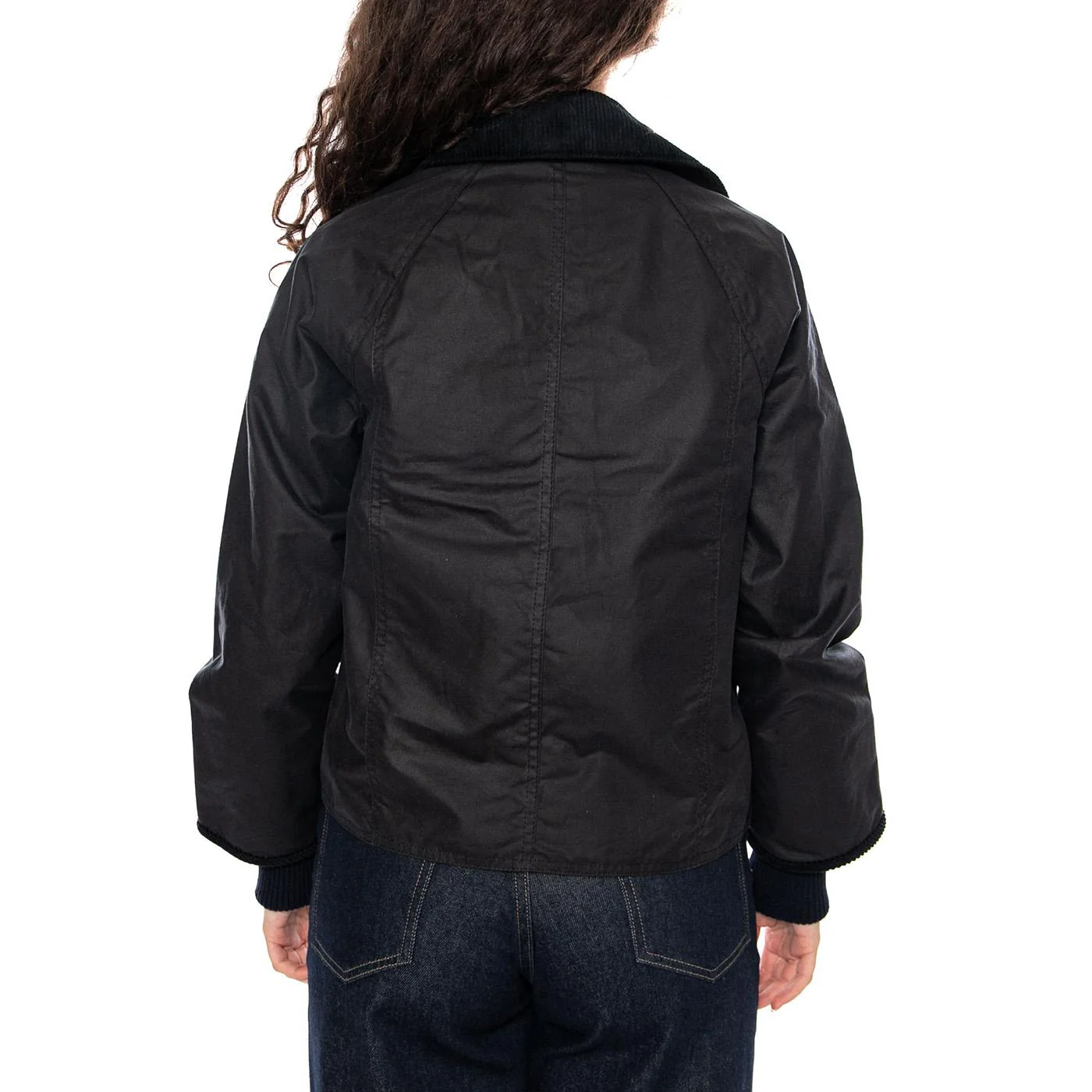 Cropped Beadnell Wax Jacket Navy / Classic - Women's Blue Jacket Women BARBOUR - Image 3