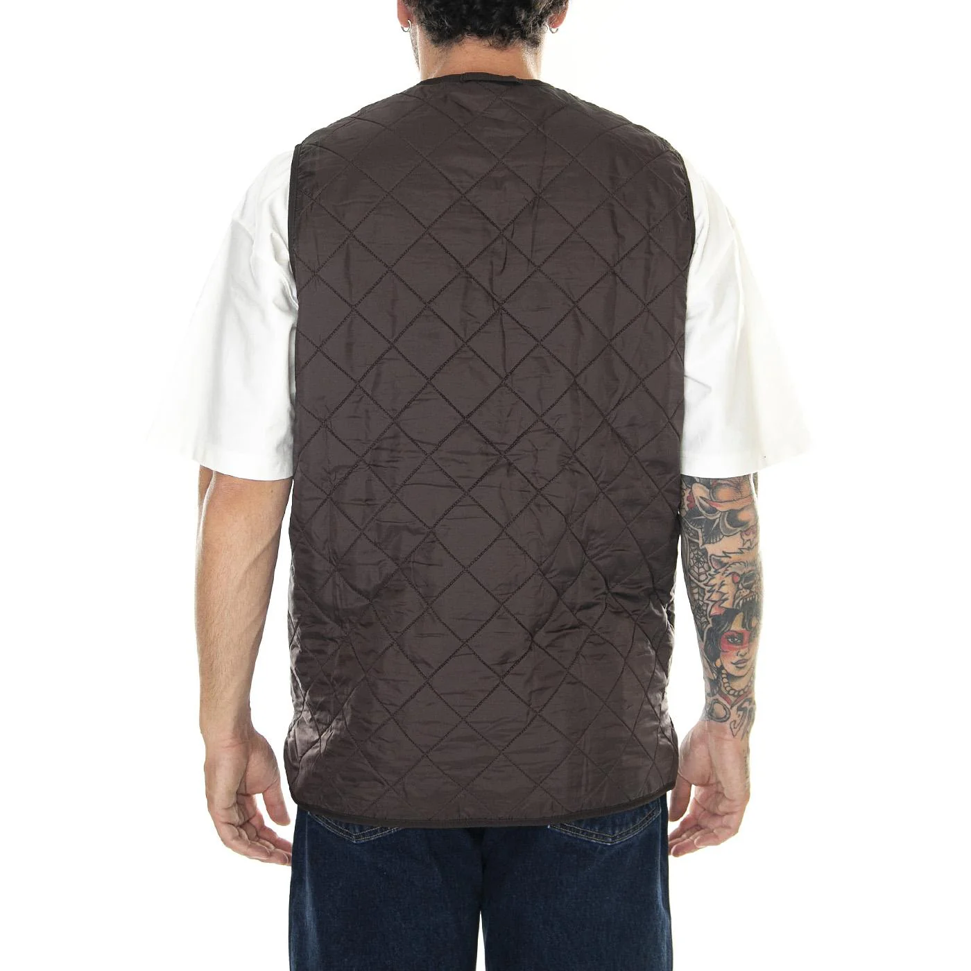 M' Polarquilt Waistcoat Zip Liner Dark Brown - Image 3
