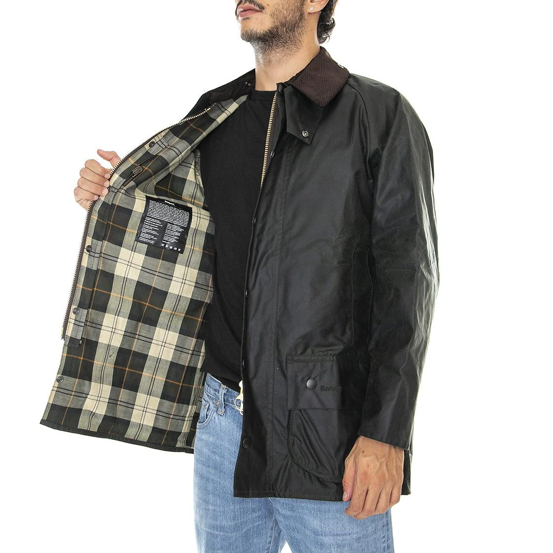 Mens Beaufort Wax Jacket Sage - Image 4