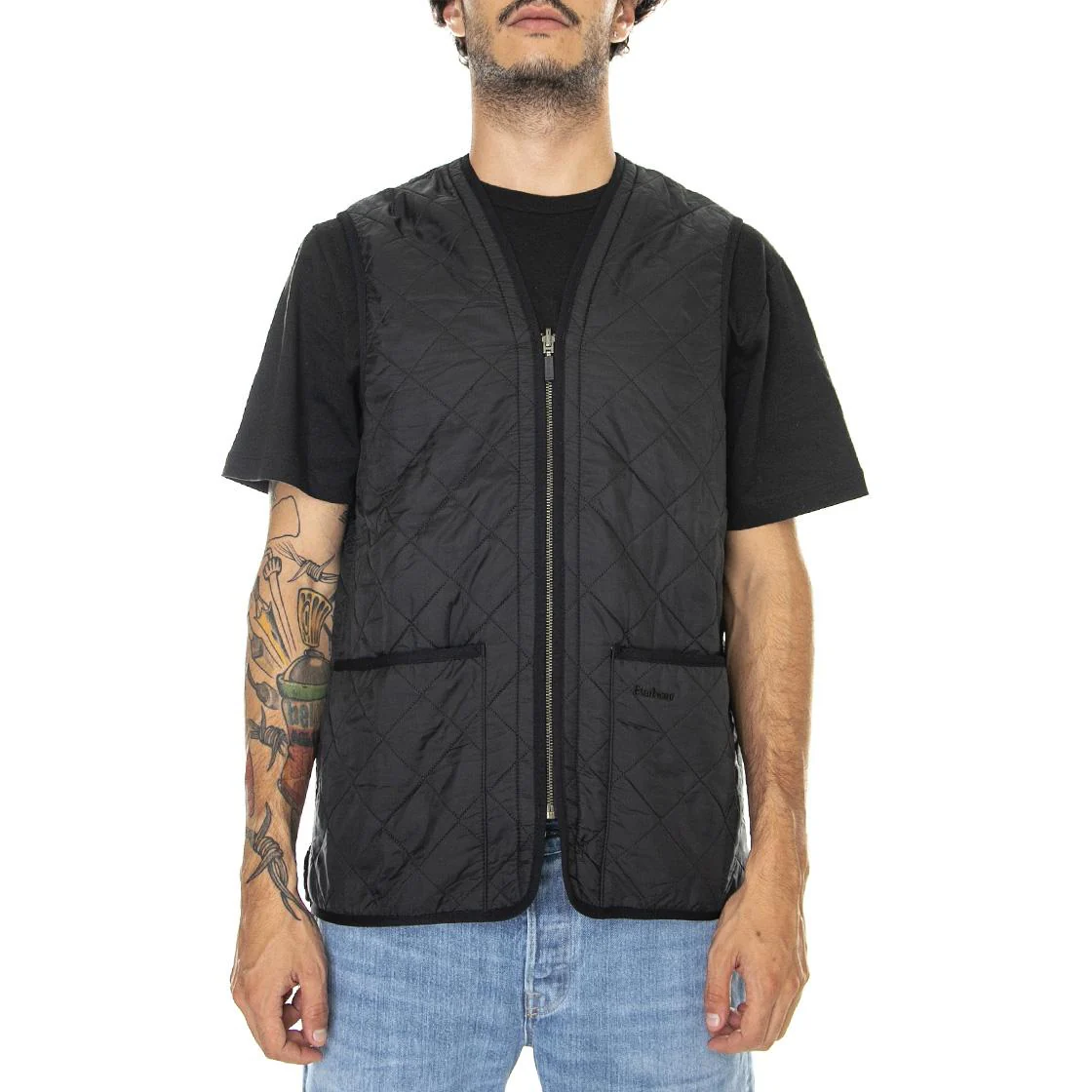 Mens Polarquilt Waistcoat Zip Liner Black Jacket - Image 2