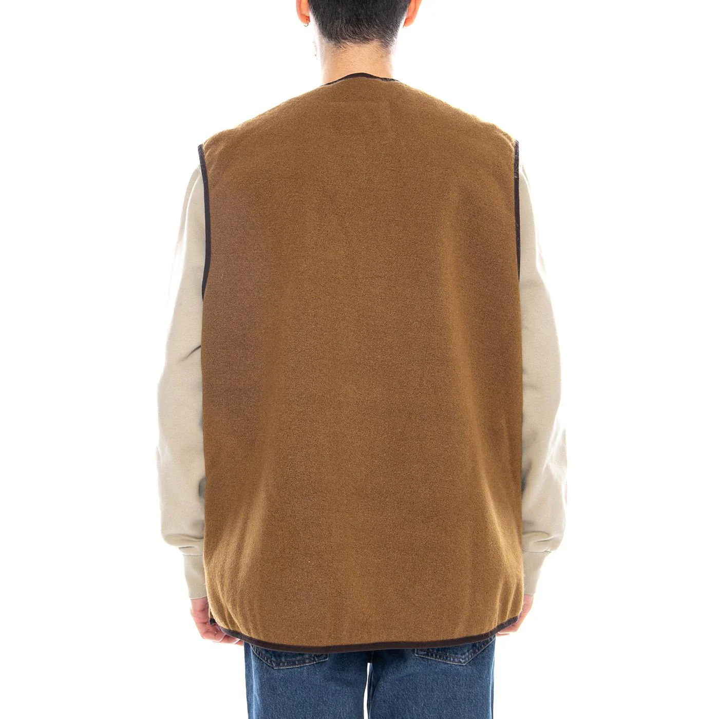 BARBOUR Men's Zip-In Liner Brown Pile Waistcoat - Brown Sleeveless Jacket - Image 3
