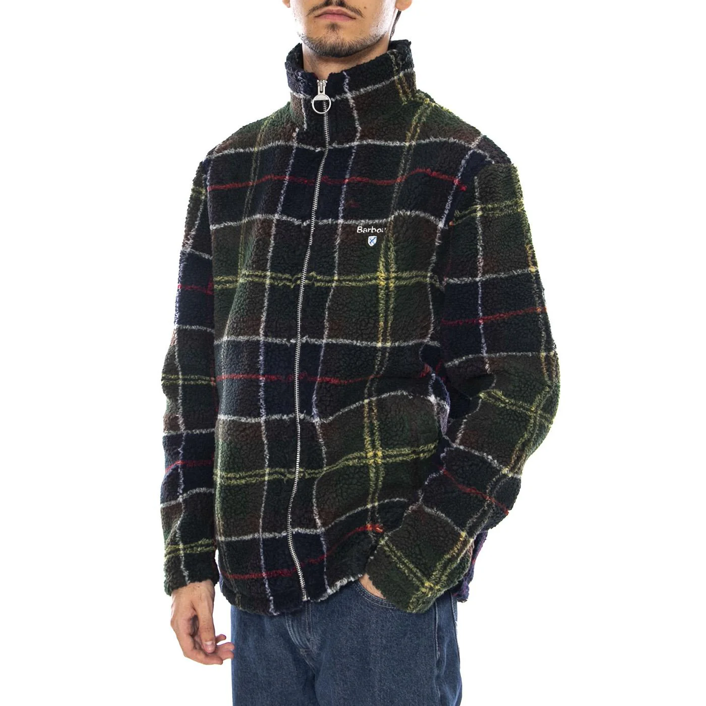 Tartan Fleece Zip Trough - Men's Multi-Colour Tartan Jacket by BARBOUR