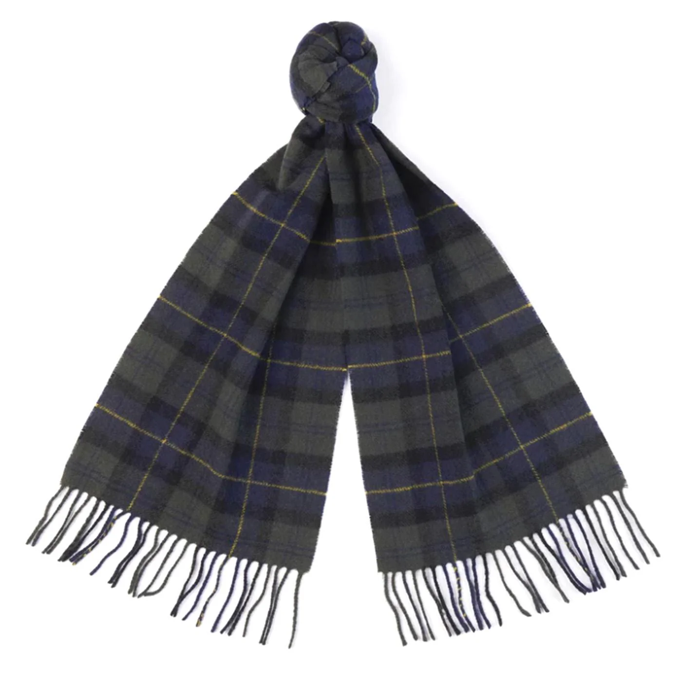 Tartan Lambswool Scarf Olive Night