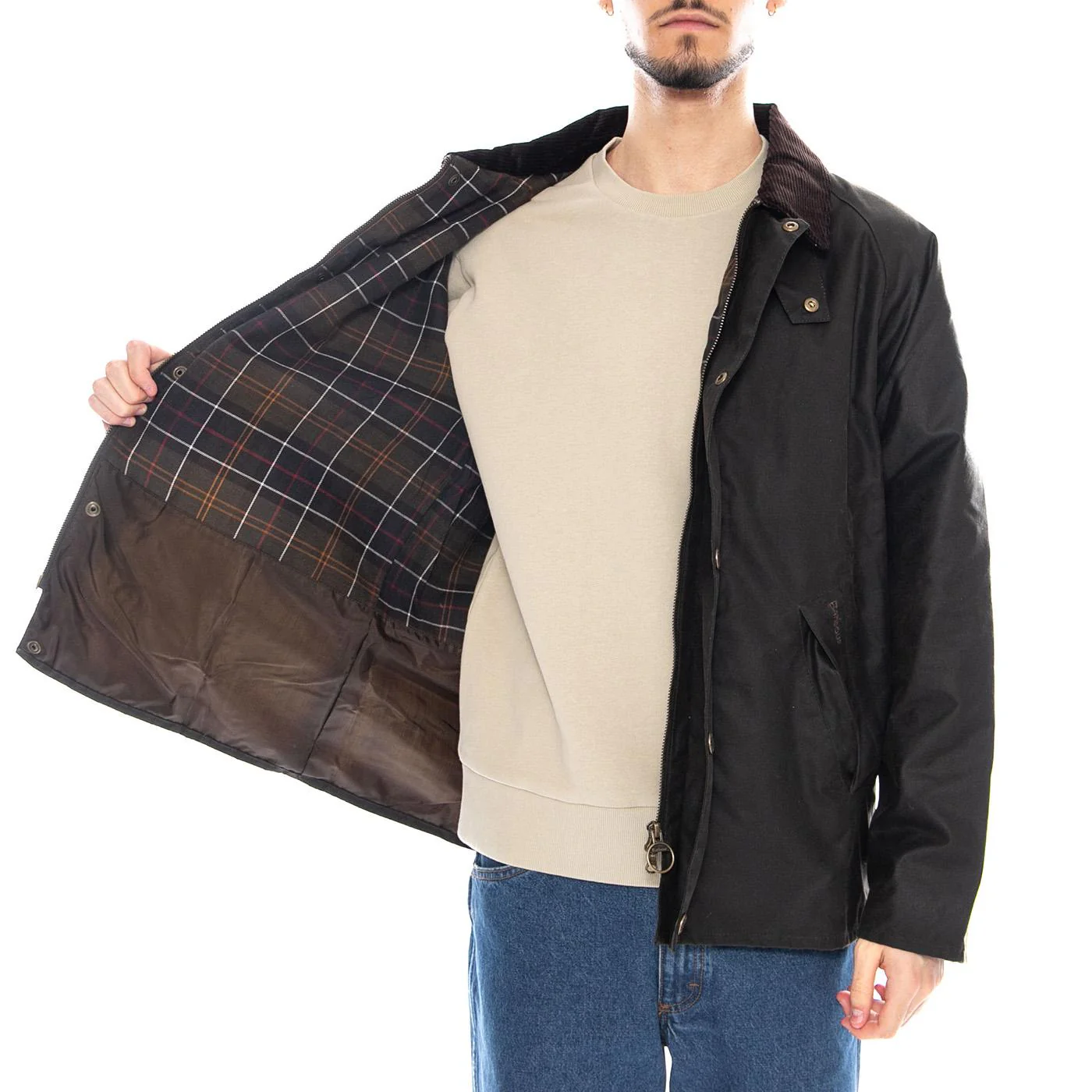 Tracker Wax Jacket - Men's Green Jacket BARBOUR - Image 4