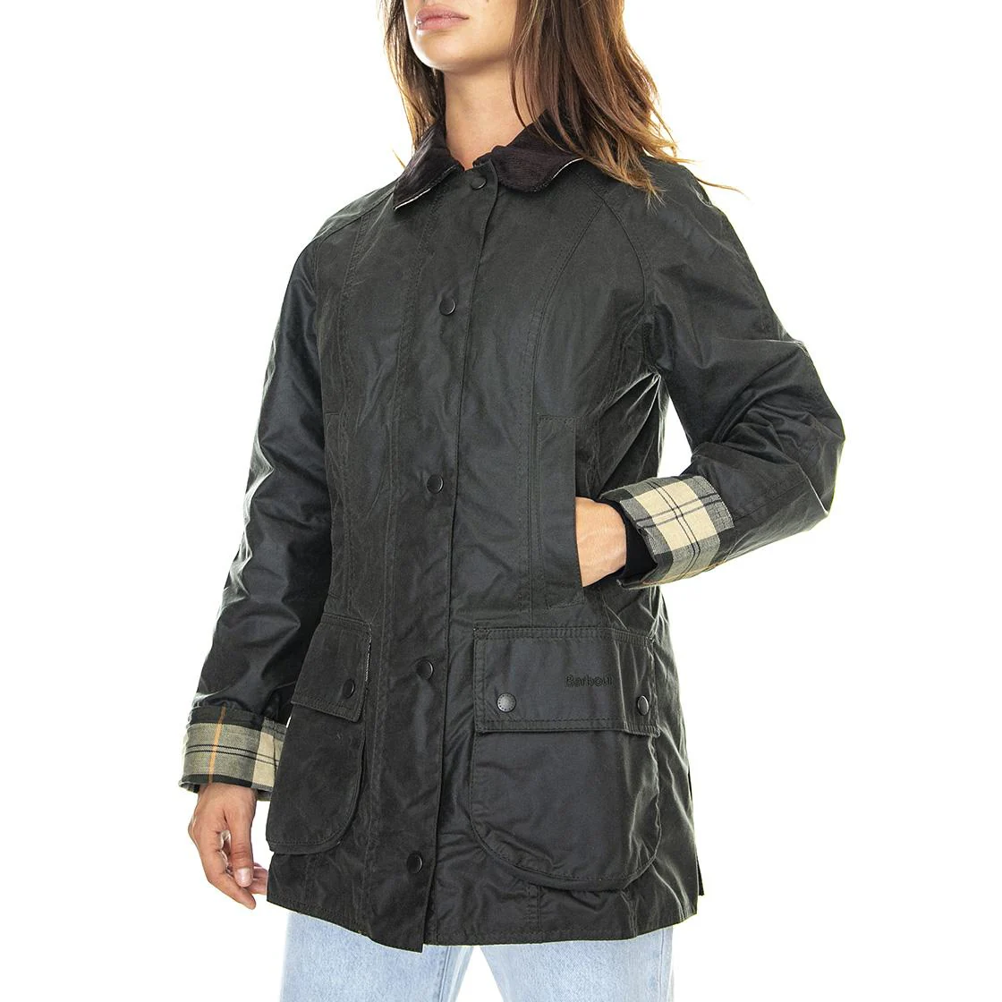 Womens Beadnell Wax Jacket Sage