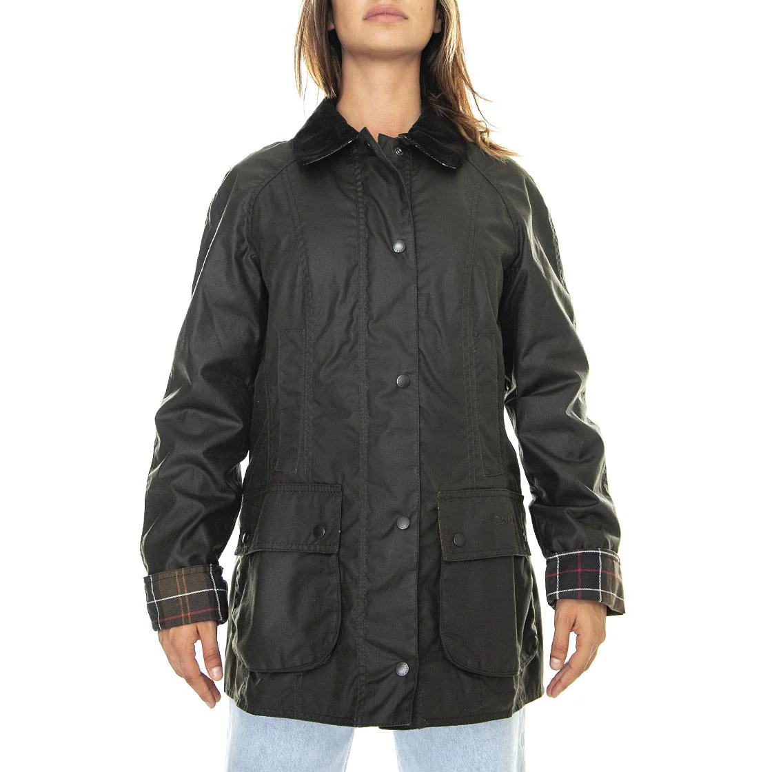 Womens Classic Bedale Wax Jacket Olive - Image 2