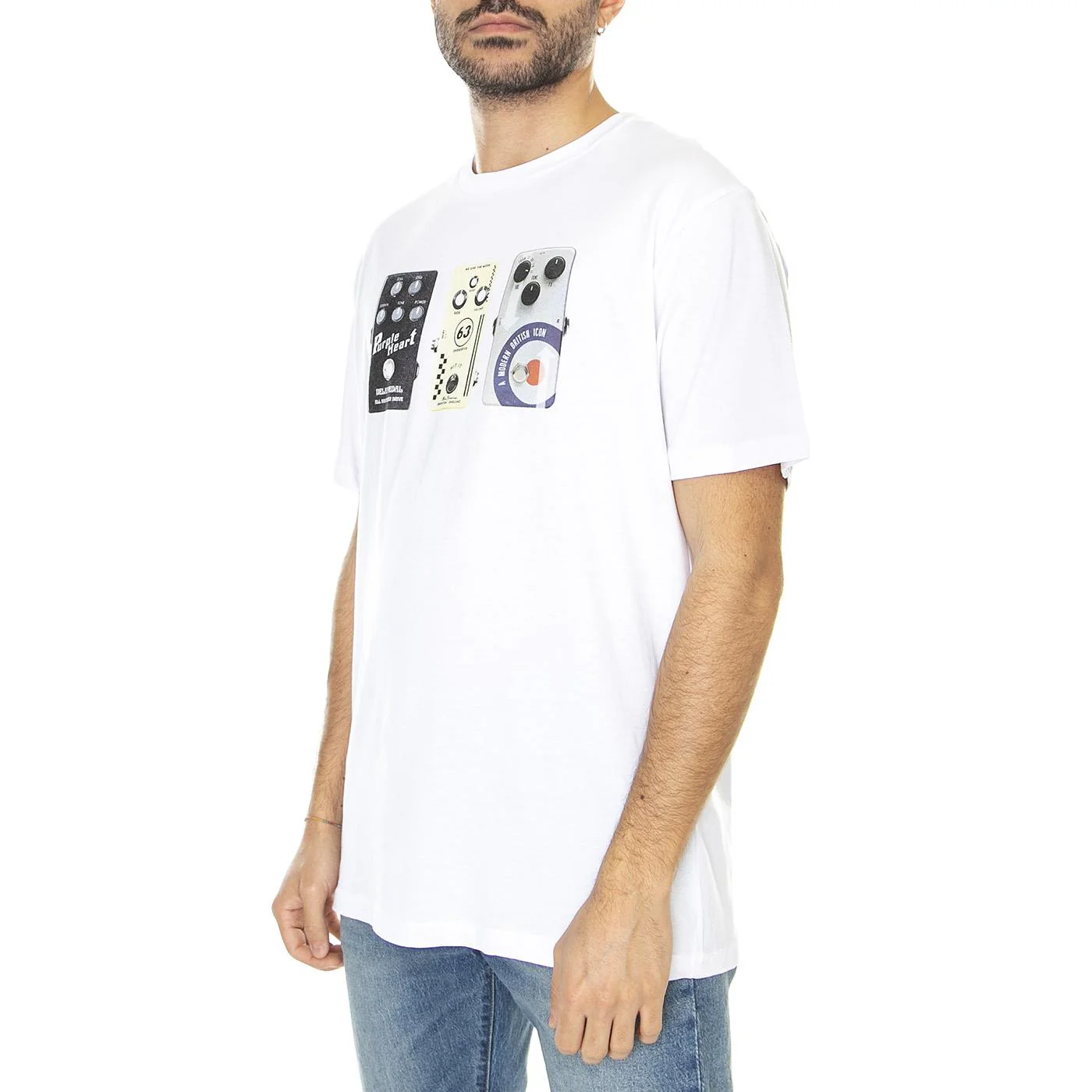 M' Guitar Pedal Tee White