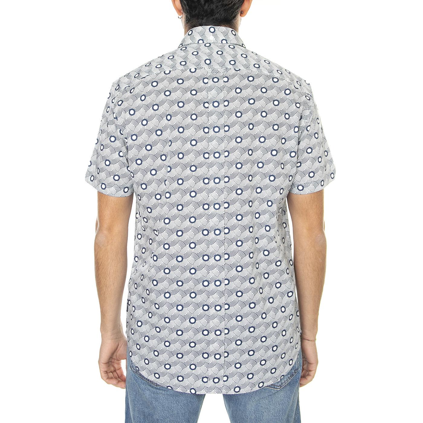 M' Retro Print Mood Indigo Short-Sleeve Shirt - Image 3