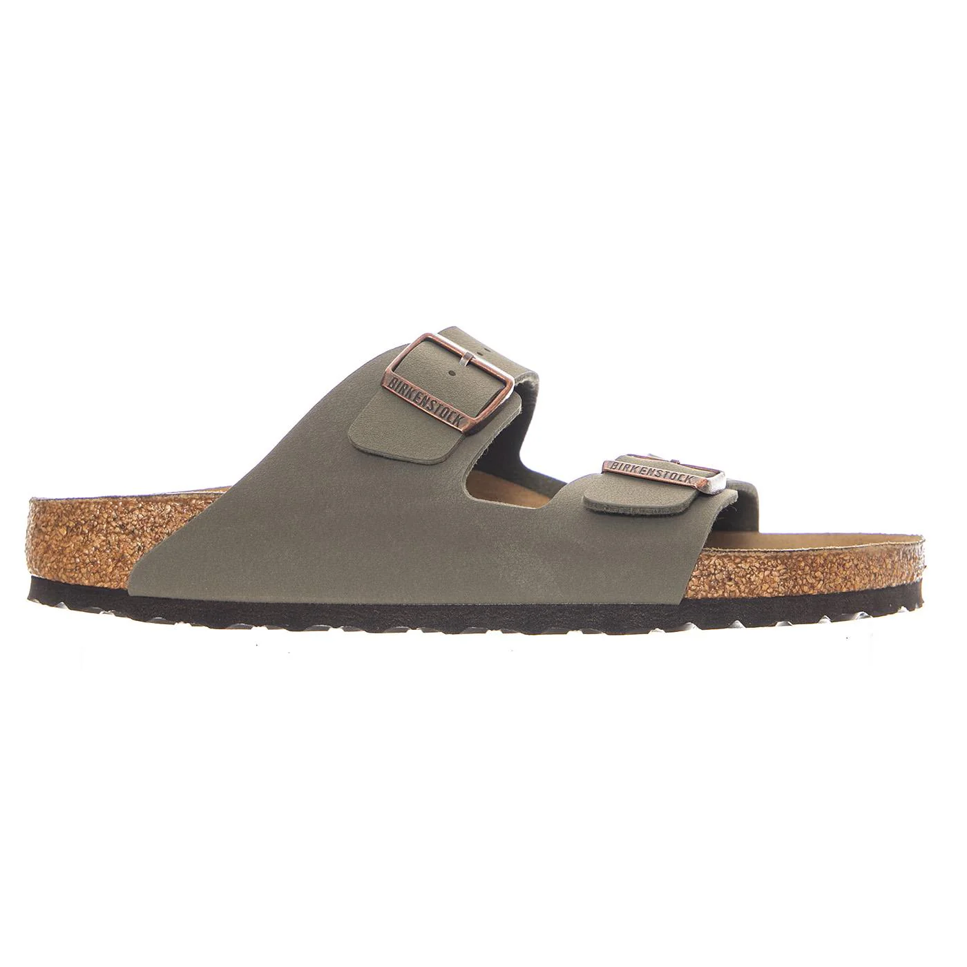 Arizona Birkibuc Narrow Fit Stone - Grey Men's / Women's Sandals Men BIRKENSTOCK