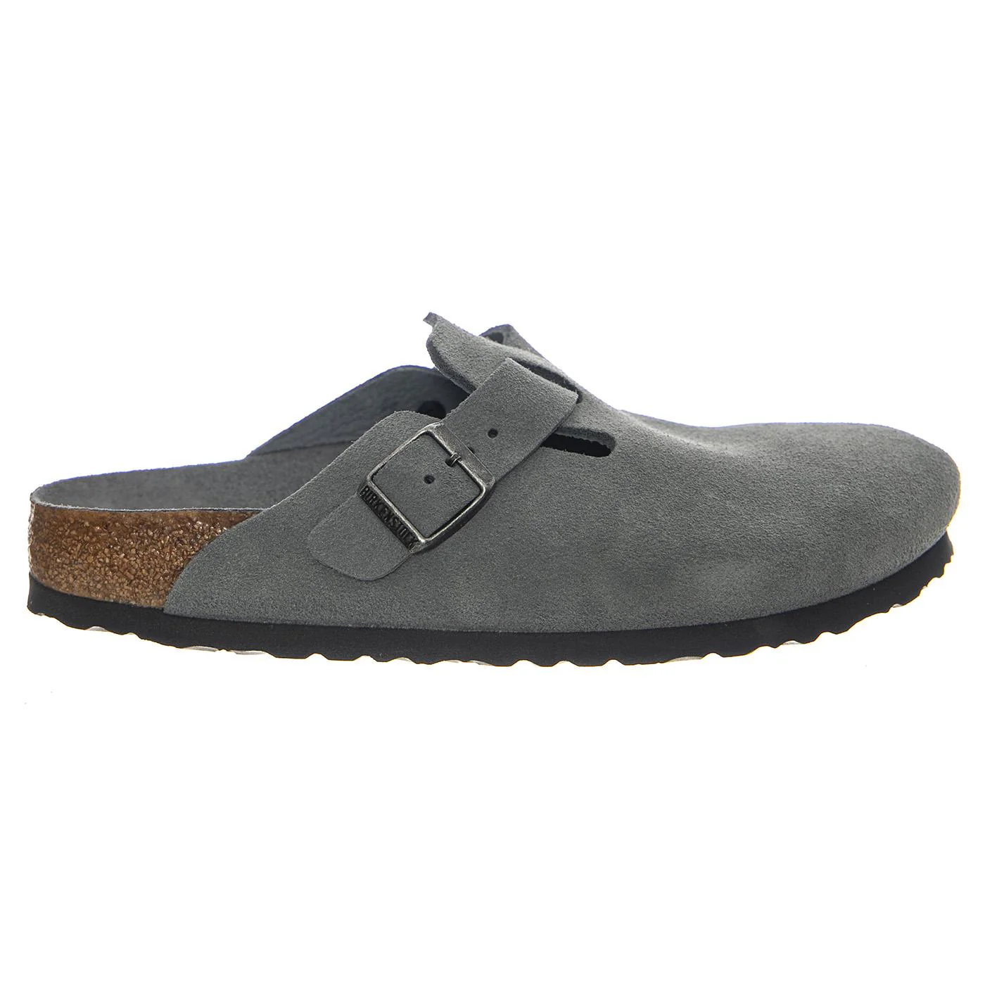 BIRKENSTOCK Boston SFB Basalt Gray, Suede Leather - Men's Grey Sandals