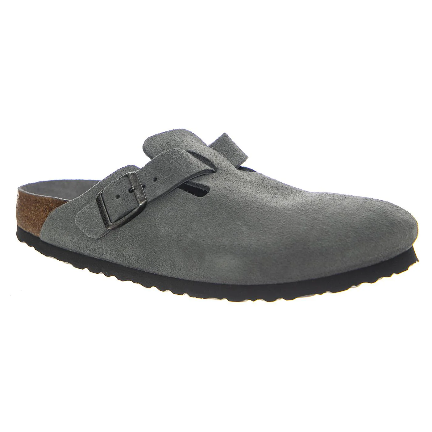 BIRKENSTOCK Boston SFB Basalt Gray, Suede Leather - Men's Grey Sandals - Image 2