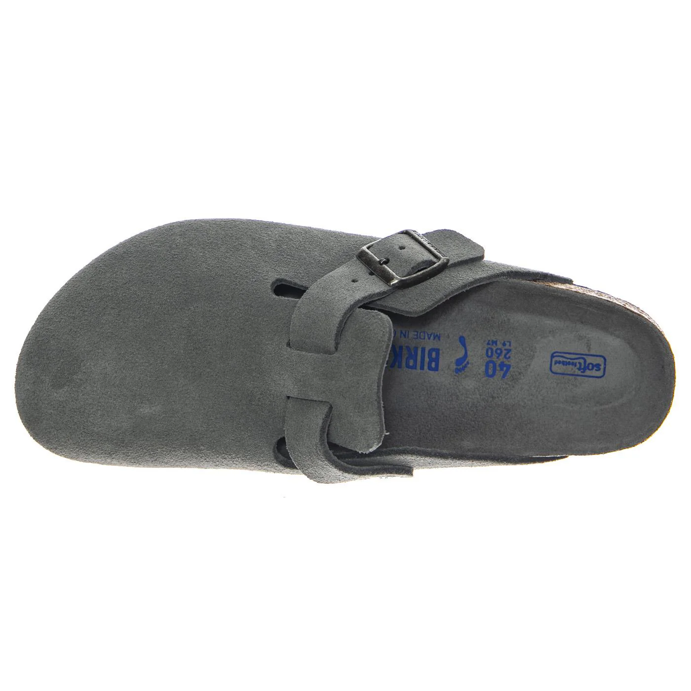 BIRKENSTOCK Boston SFB Basalt Gray, Suede Leather - Men's Grey Sandals - Image 6