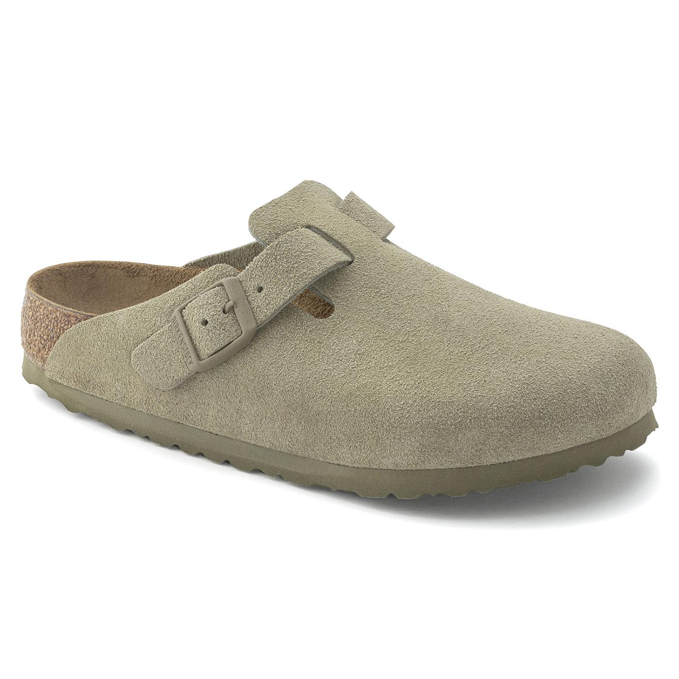 M' Boston Faded Khaki Suede Leather Sandals