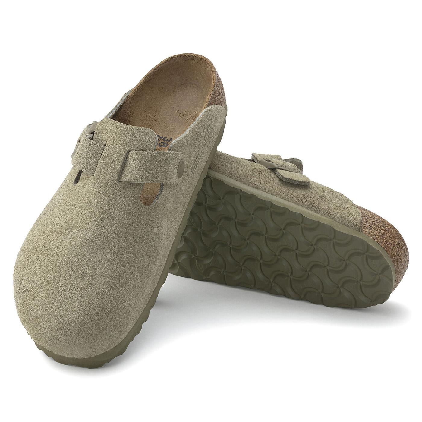 M' Boston Faded Khaki Suede Leather Sandals - Image 2