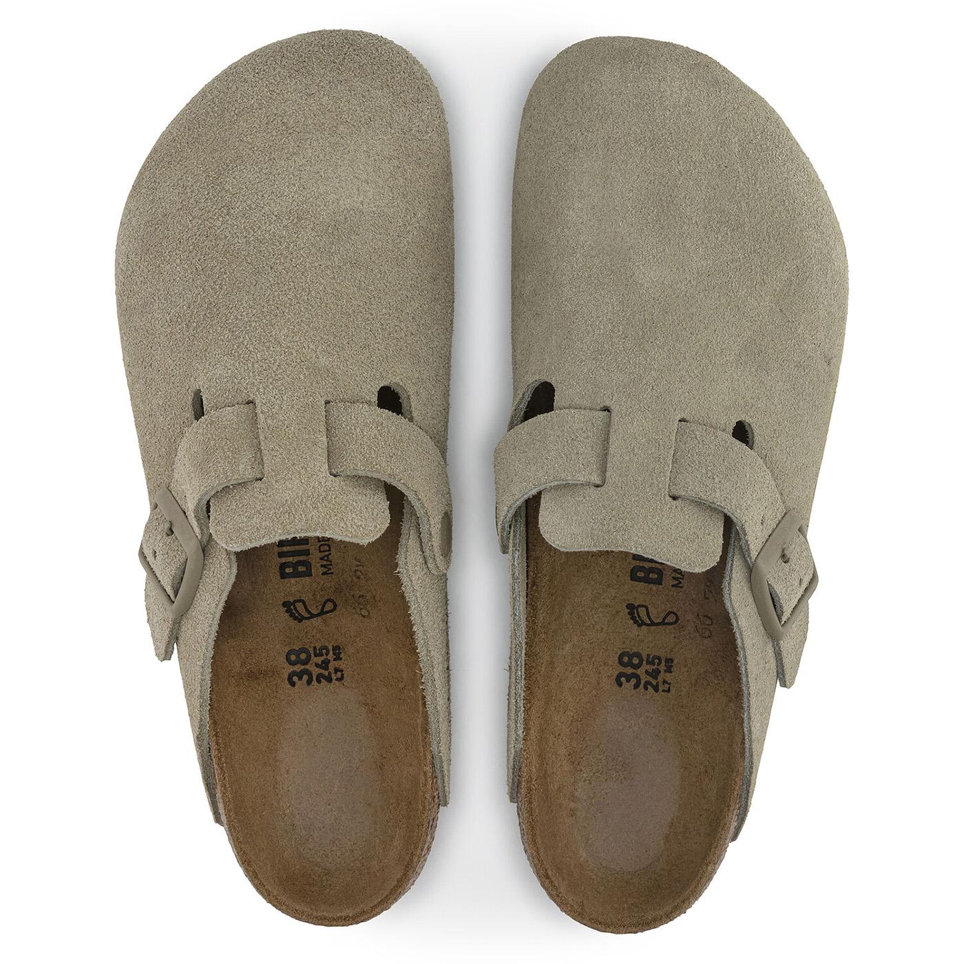 M' Boston Faded Khaki Suede Leather Sandals - Image 3