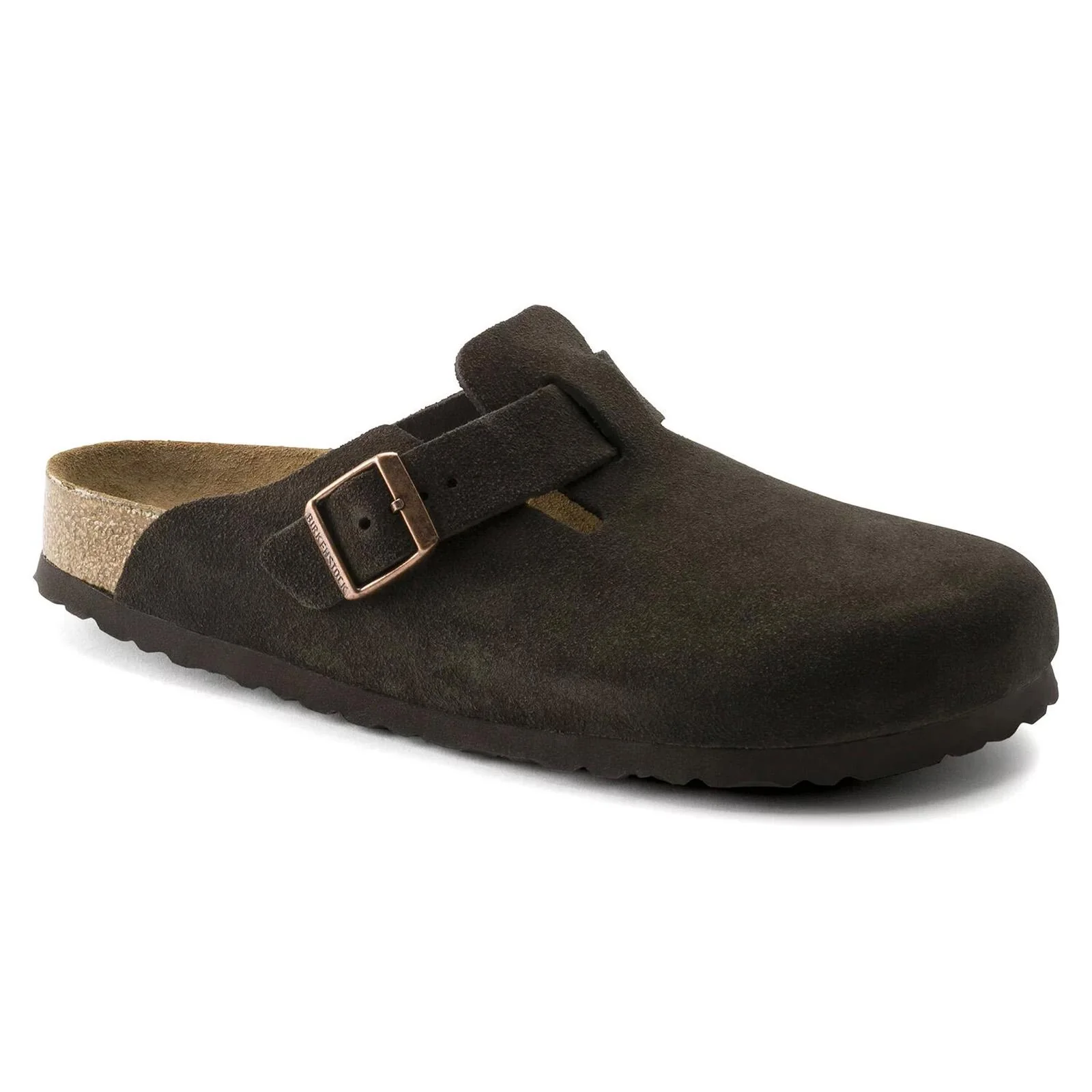 Mens Boston Soft Footbed Mocha Brown Sandals - Narrow Fit