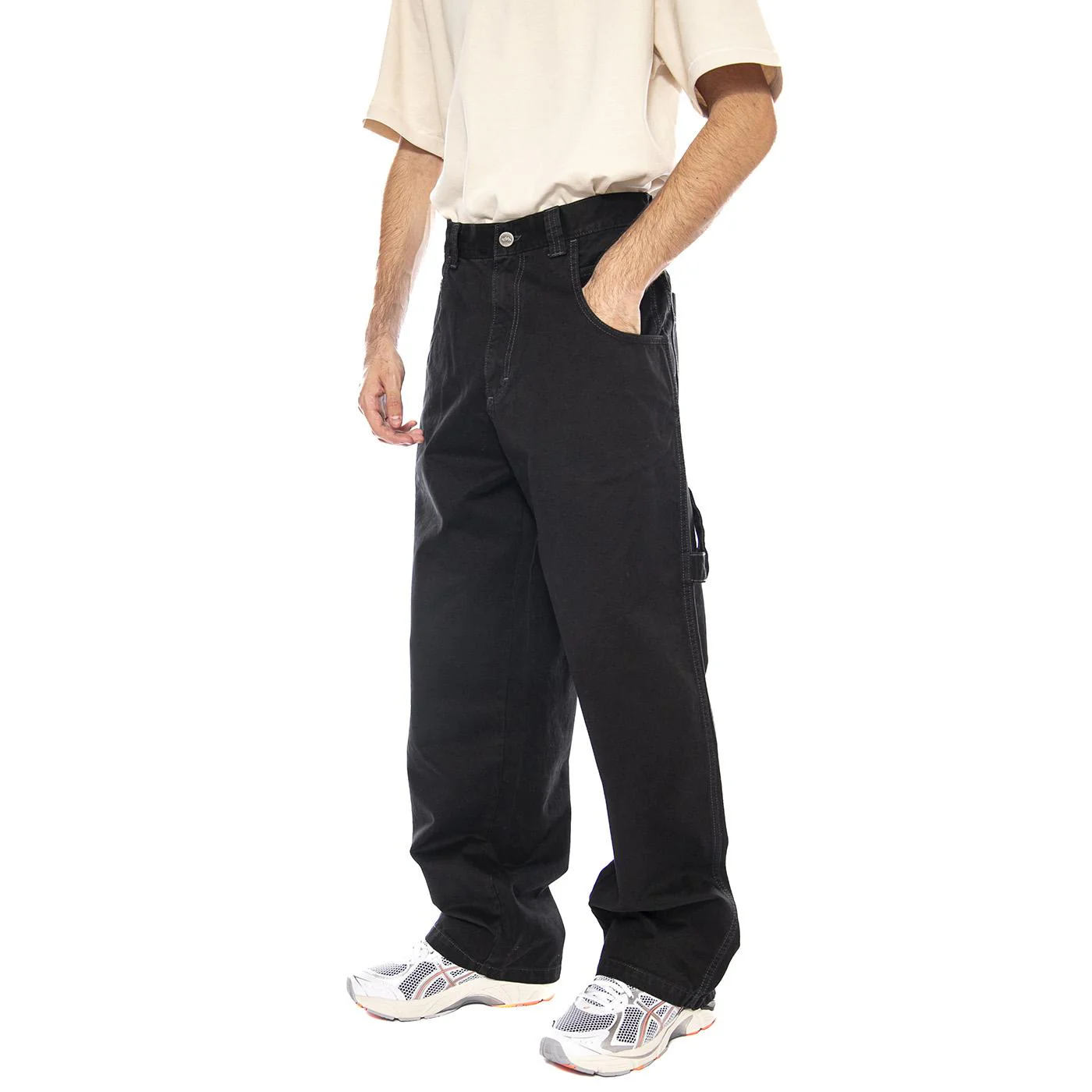 Baggy T. Gabardine Col. Dyed Black - Men's Black Pants BLUESKIN