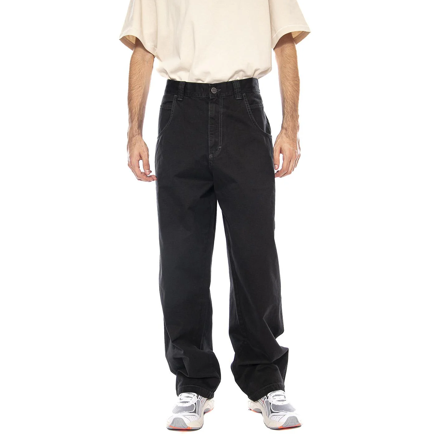 Baggy T. Gabardine Col. Dyed Black - Men's Black Pants BLUESKIN - Image 2