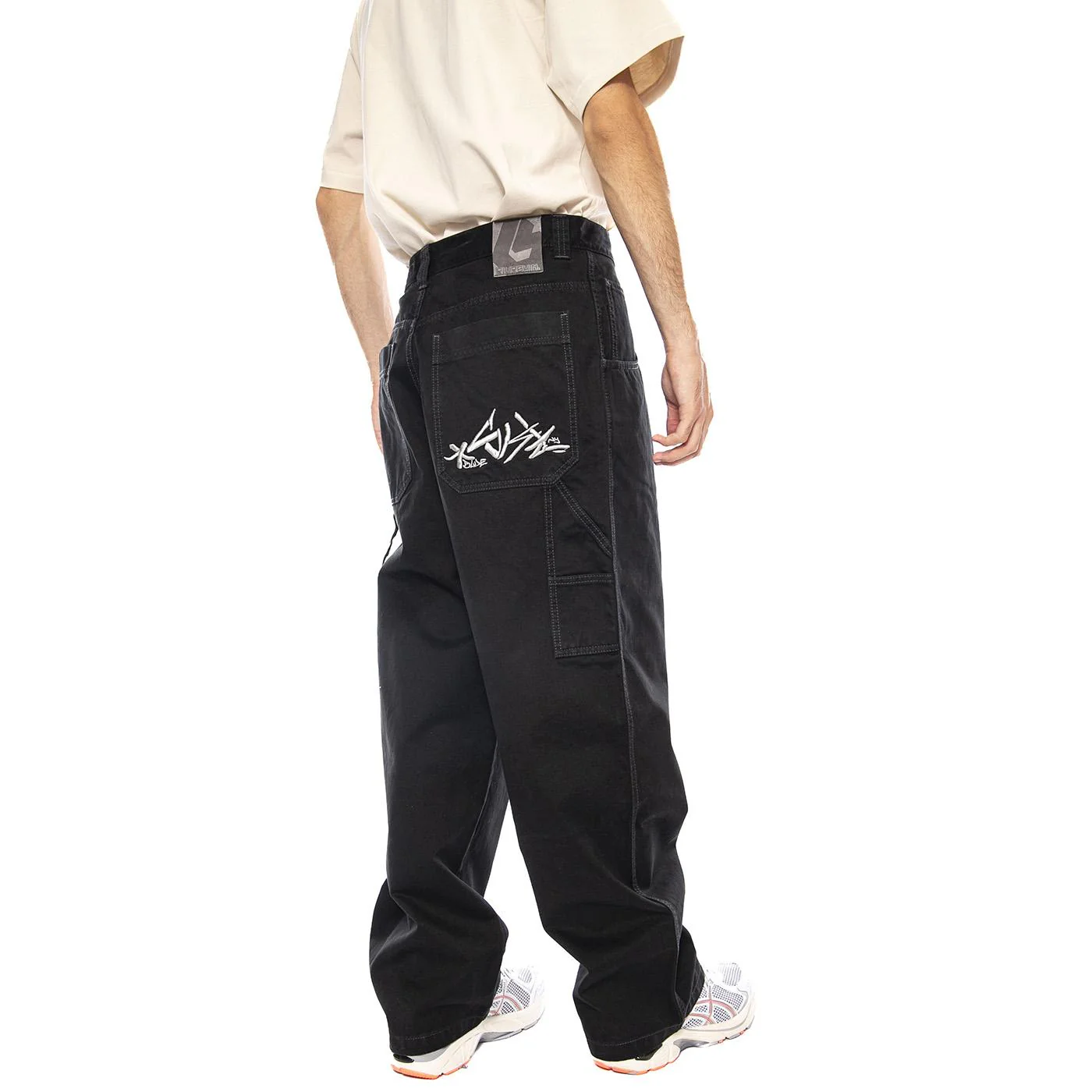Baggy T. Gabardine Col. Dyed Black - Men's Black Pants BLUESKIN - Image 3