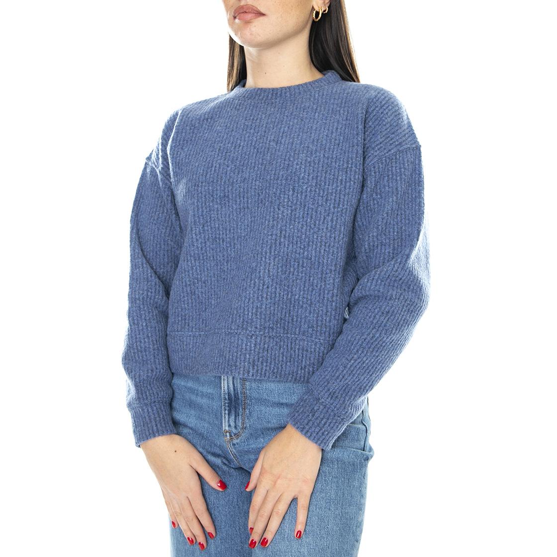 Cropped - Round Neck Jumper Blue Women BRAVA FABRICS