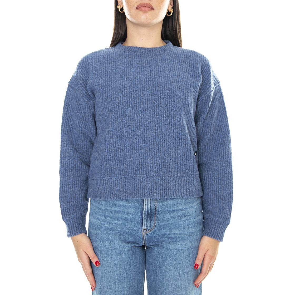 Cropped - Round Neck Jumper Blue Women BRAVA FABRICS - Image 2