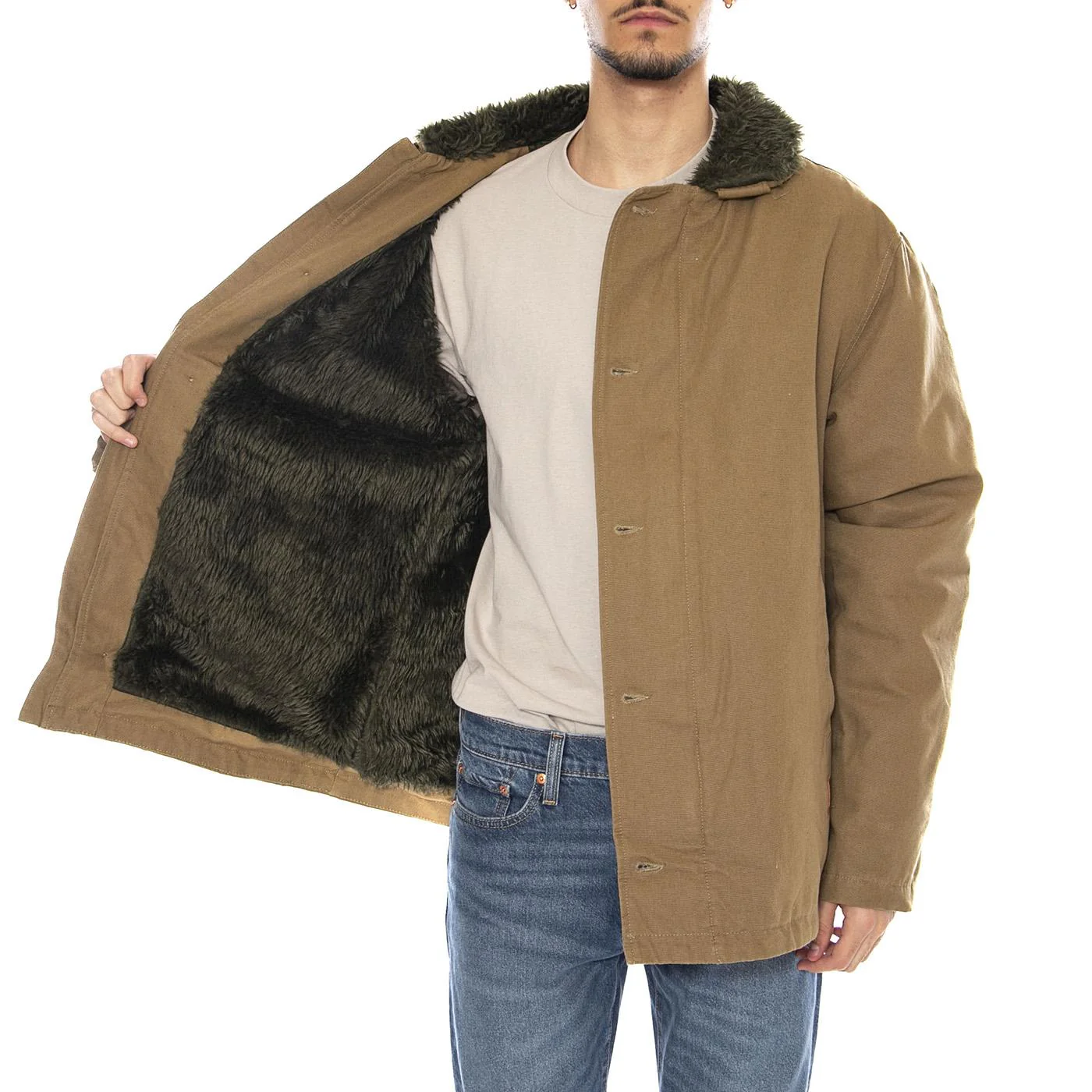 20th Anniversary Mast Jacket -- Olive Surplus Brown Men's Jacket BRIXTON - Image 4