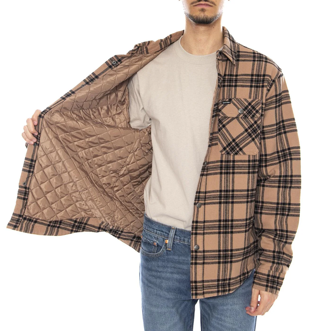 Bowery Quilted Flannel Shirt -- Men's Multicolor Jacket BRIXTON - Image 4