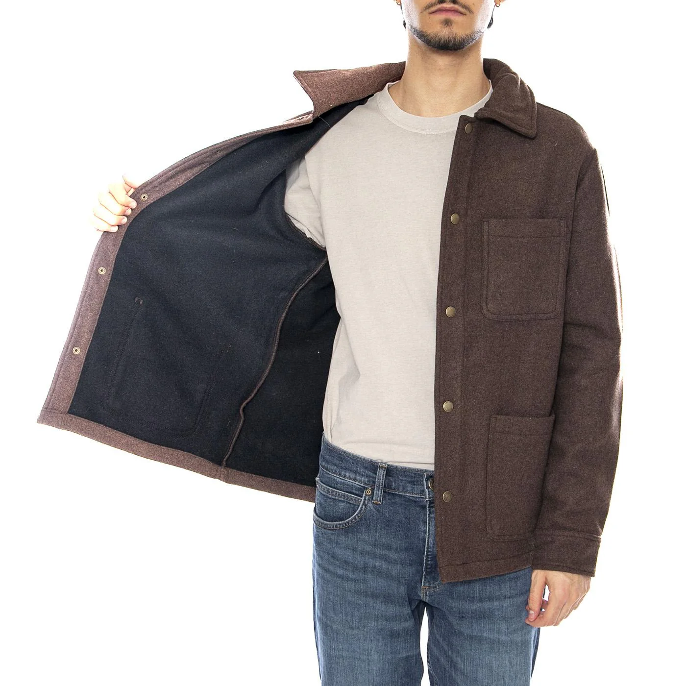 Brixton Shop Chore Coat - Men's Brown Jacket BRIXTON - Image 3