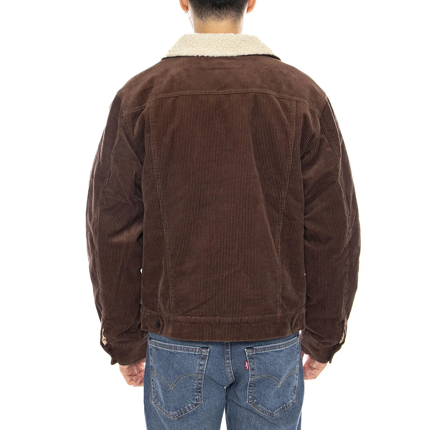 Cable Lined Trucker JKT Pinecone Brown -- Brown Men's Trucker Jacket Man BRIXTON - Image 3