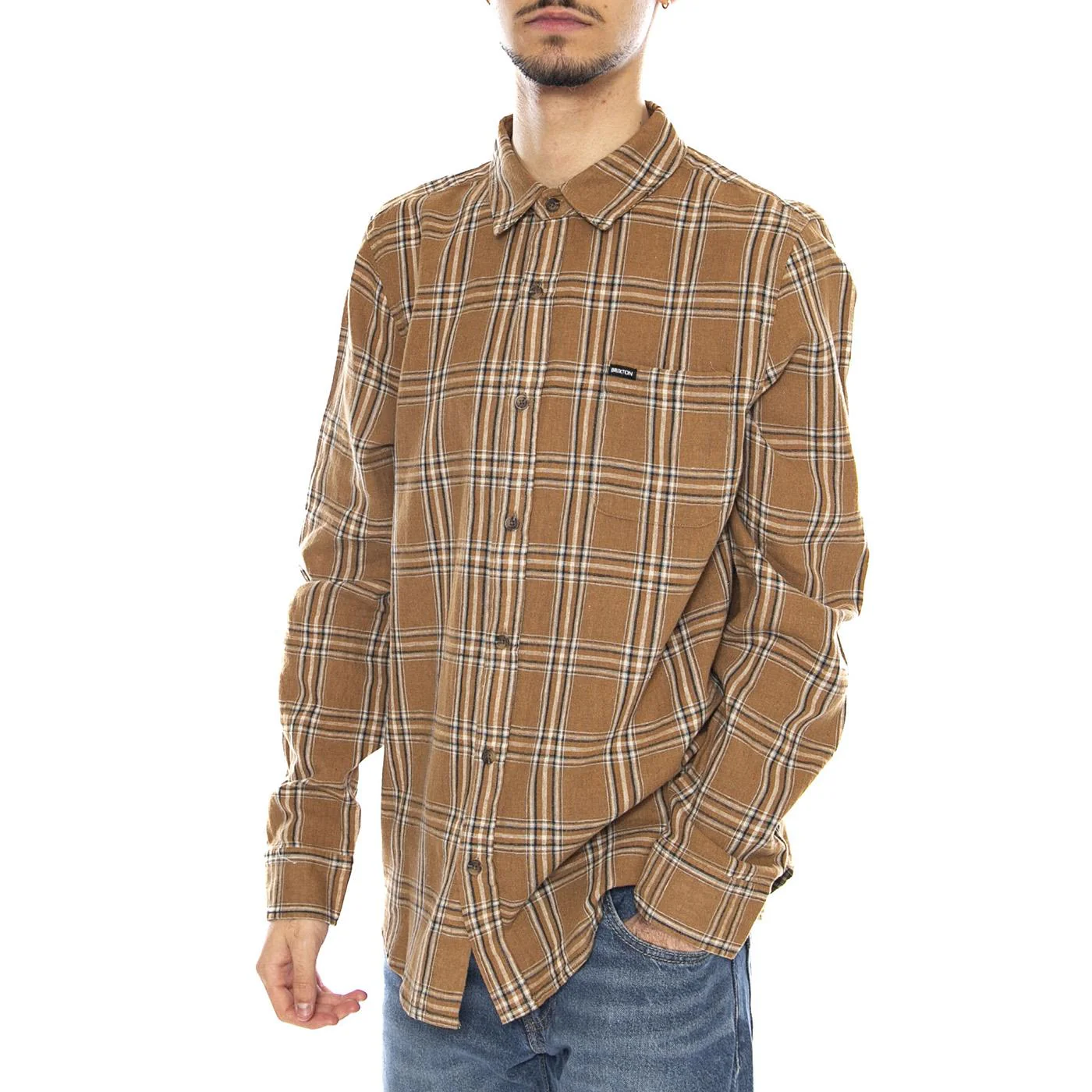 Charter Linen Blend L/S Wvn -- Men's Multicolor Shirt BRIXTON