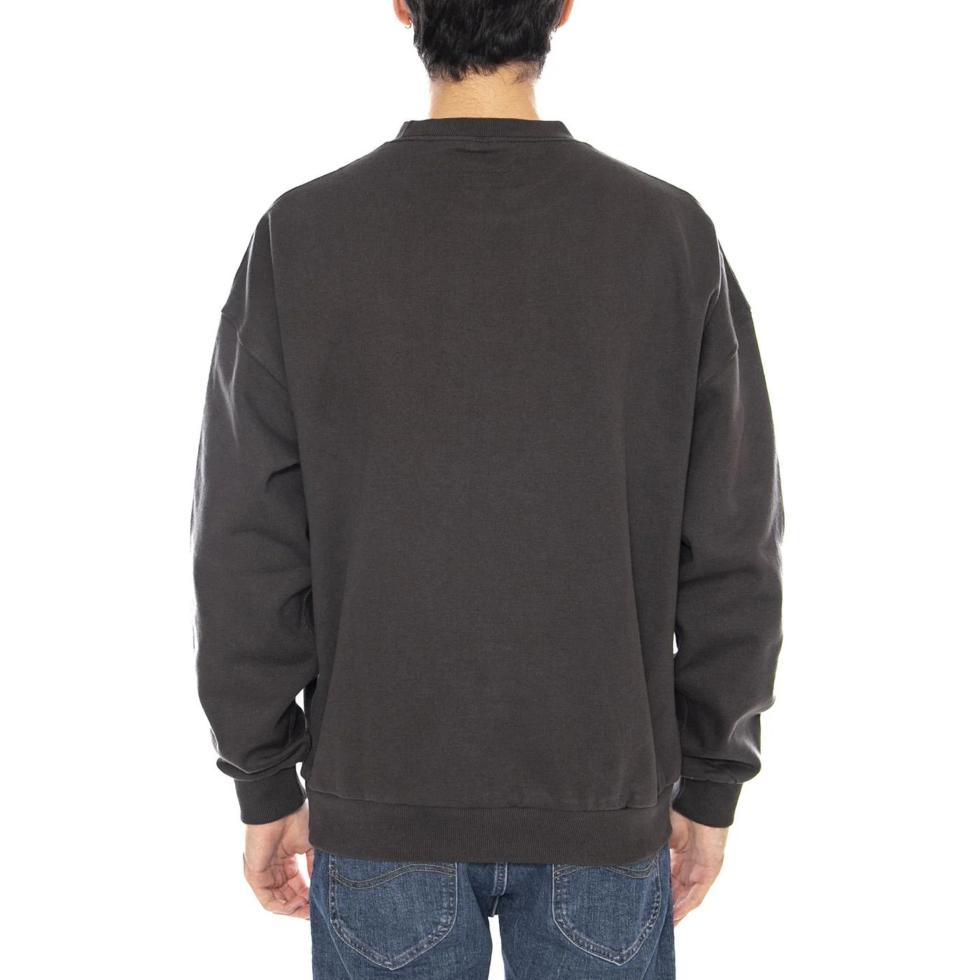 BRIXTON Men's Embroidered Heavy Weight Crew Washed Black Crewneck Sweatshirt - Image 3