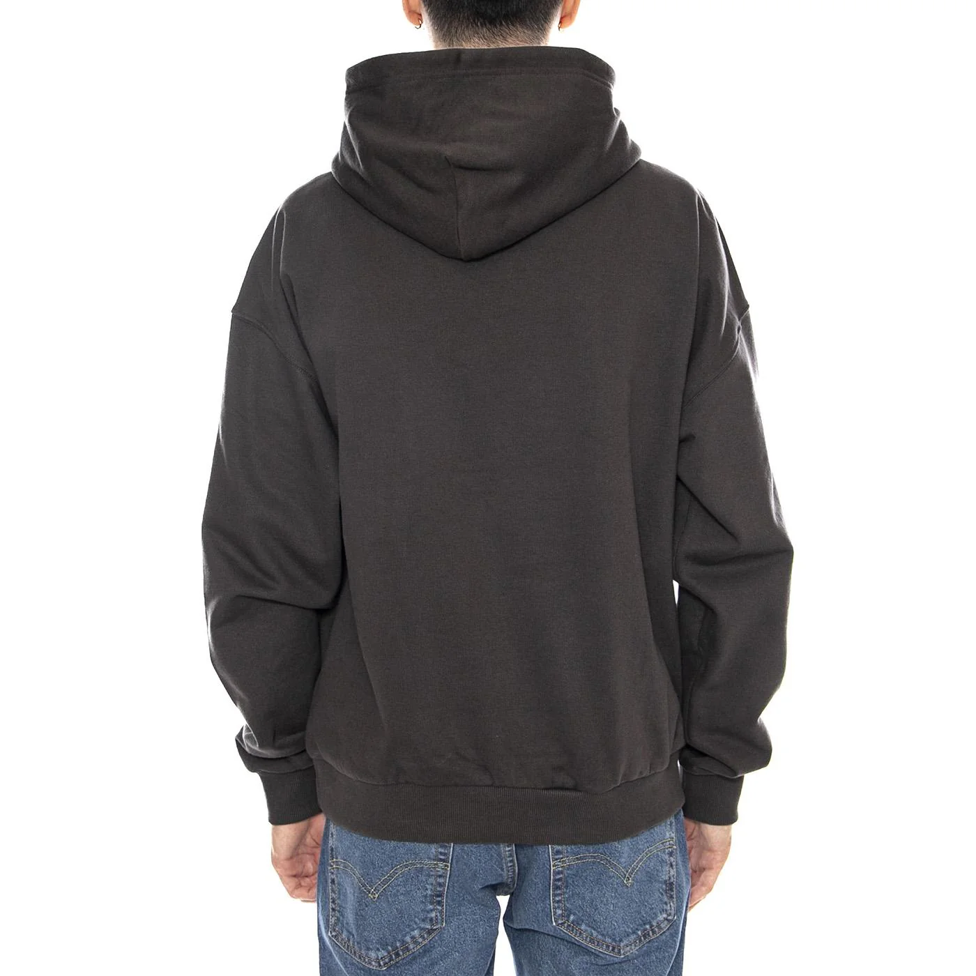 Embroidered Heavy Weight Hood -- Men's Hoodie Washed Black Men's BRIXTON - Image 3