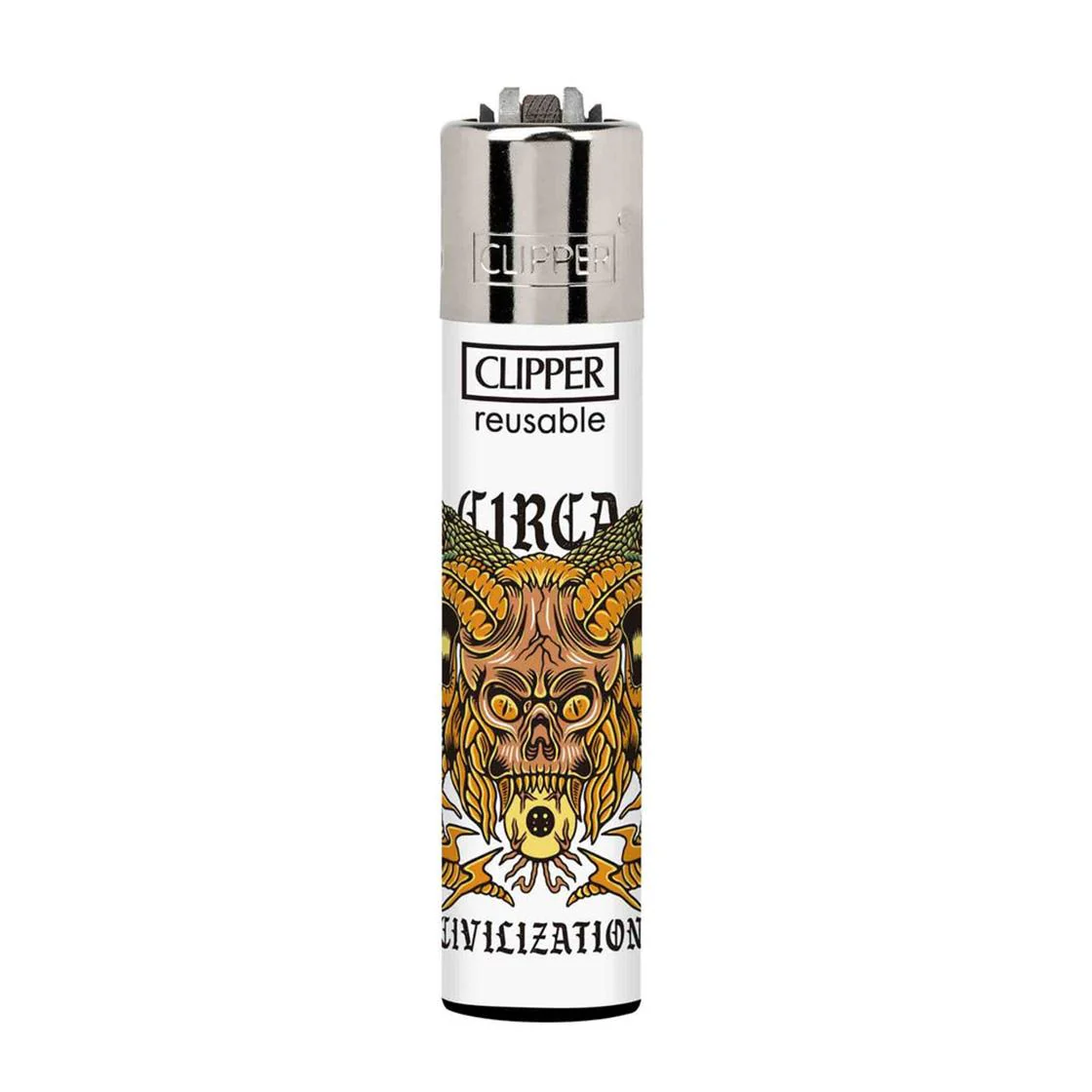 Clipper Circa - Civilization White / Multi Reusbale Lighter