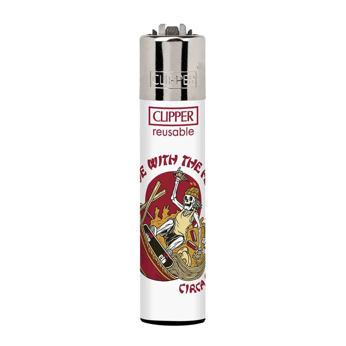 Clipper Circa - Move With The Flow White / Multi Reusbale Lighter